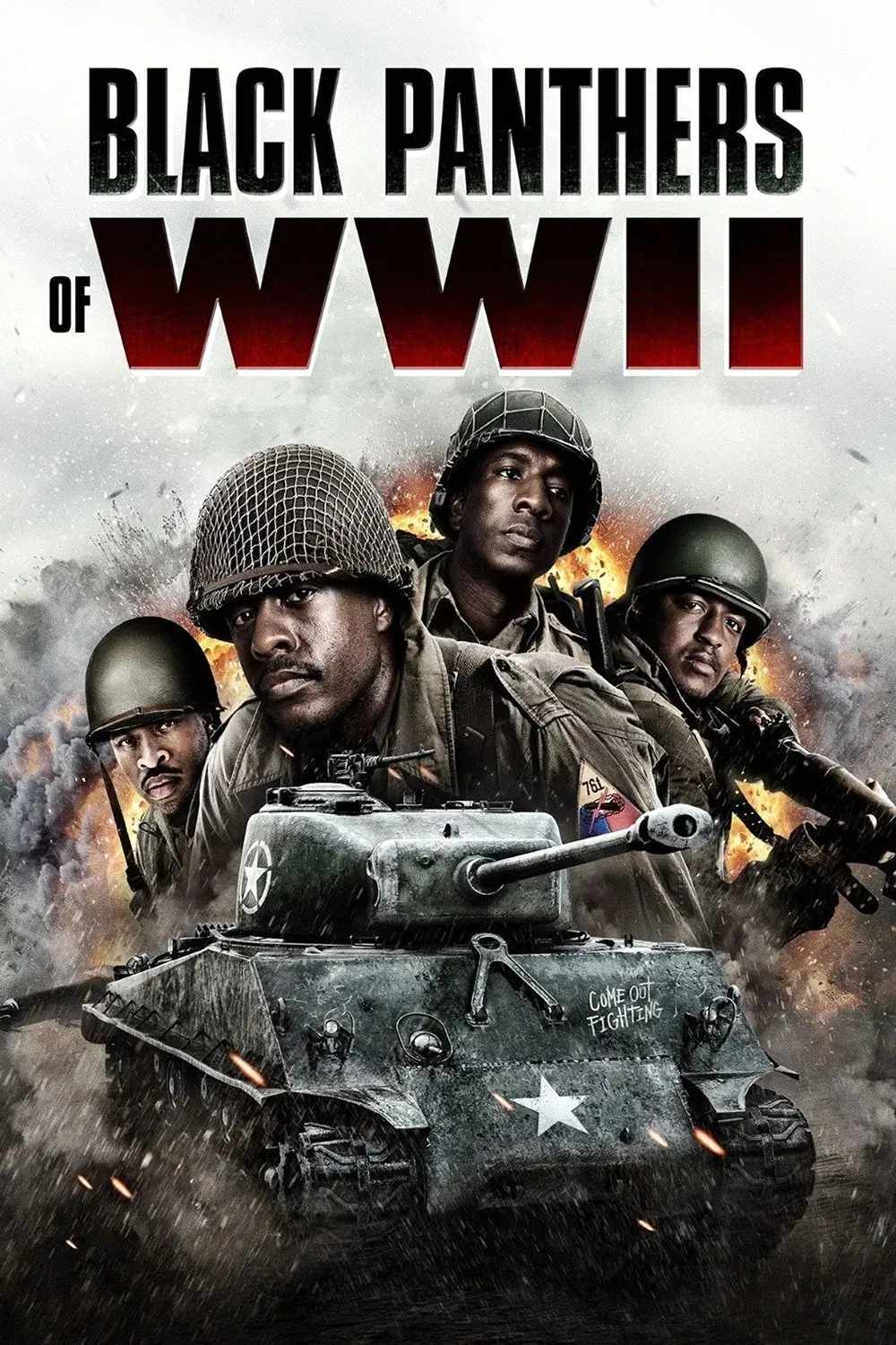 Poster chính thức của phim Phim Chiến Tranh, Phim Tâm Lý "Black Panthers of WWII" (Black Panthers of WWII - 2025), với sự tham gia của diễn viên David Chokachi và Francis Faye.