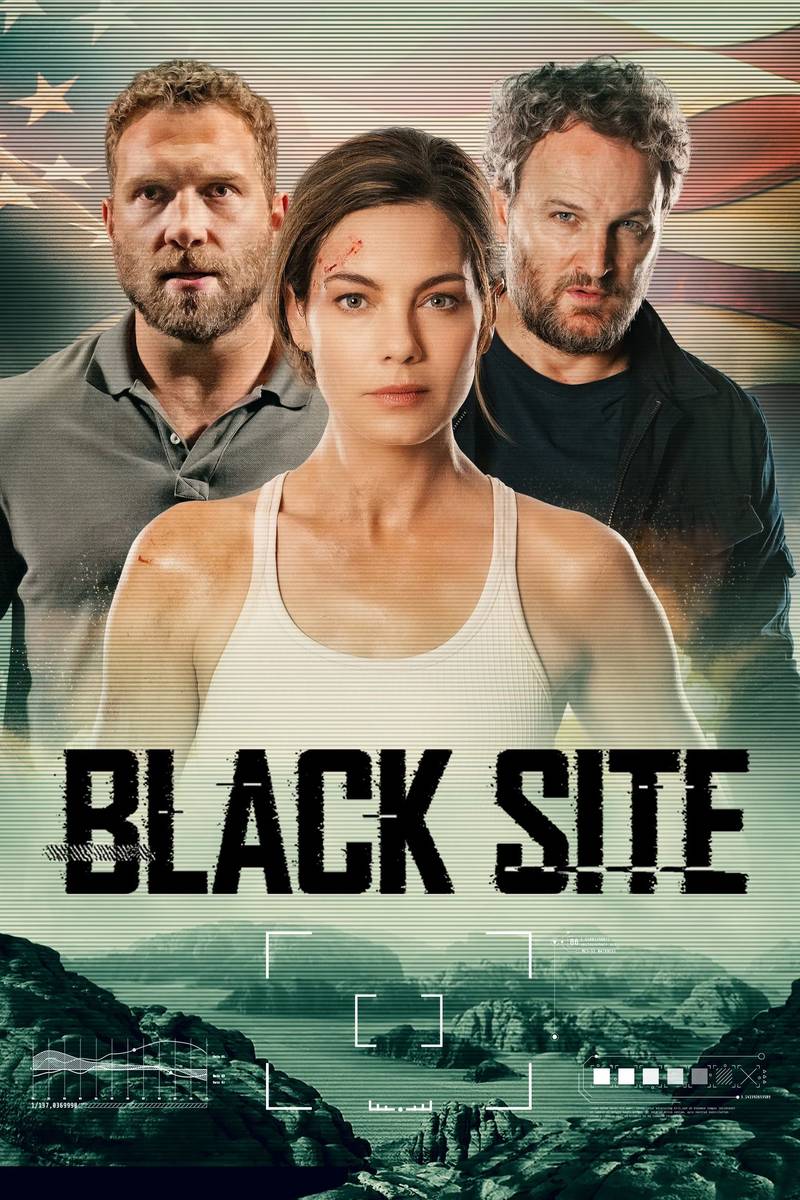Poster chính thức của phim Phim Hành Động, Phim Giật Gân "Điểm Đen" (Black Site - 2022), với sự tham gia của diễn viên Michelle Monaghan và Jason Clarke.