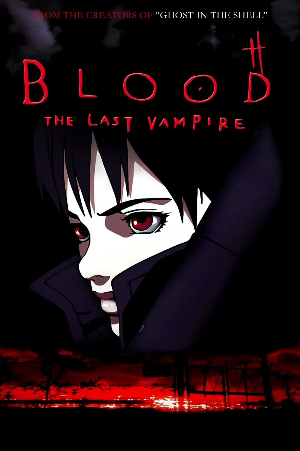 Poster chính thức của phim Phim Hoạt Hình, Phim Giả Tượng "BLOOD THE LAST VAMPIRE" (Blood: The Last Vampire - 2000), với sự tham gia của diễn viên Youki Kudoh và Saemi Nakamura.
