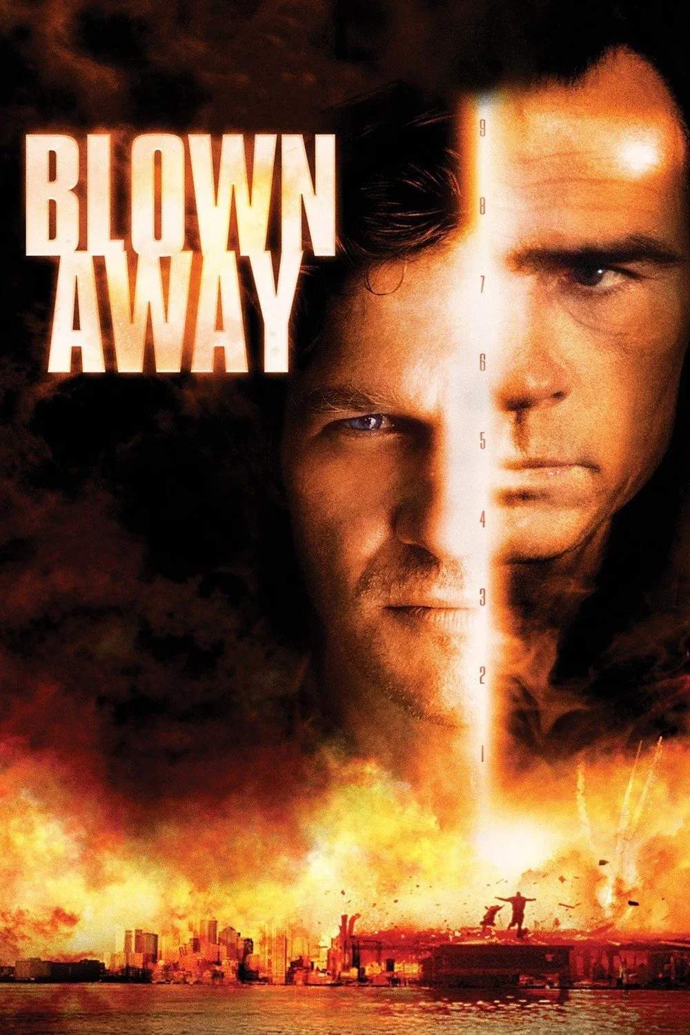 Poster chính thức của phim Phim Hành Động "Blown Away" (Blown Away - 1994), với sự tham gia của diễn viên Jeff Bridges và Tommy Lee Jones.