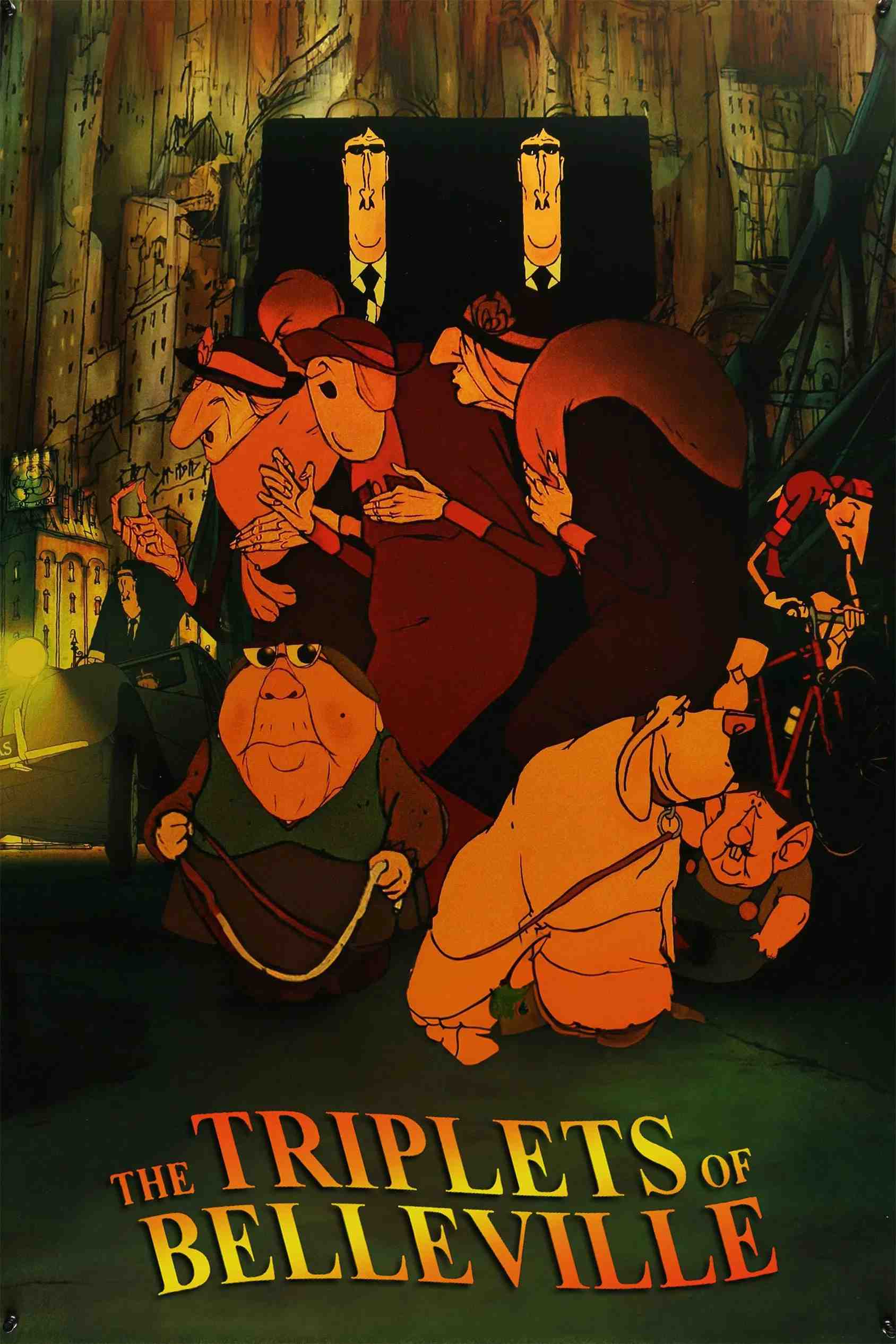 Poster chính thức của phim Phim Hoạt Hình, Phim Hài "Bộ Ba Của Làng Người Đẹp" (The Triplets of Belleville - 2003), với sự tham gia của diễn viên Suzy Falk và Betty Bonifassi.