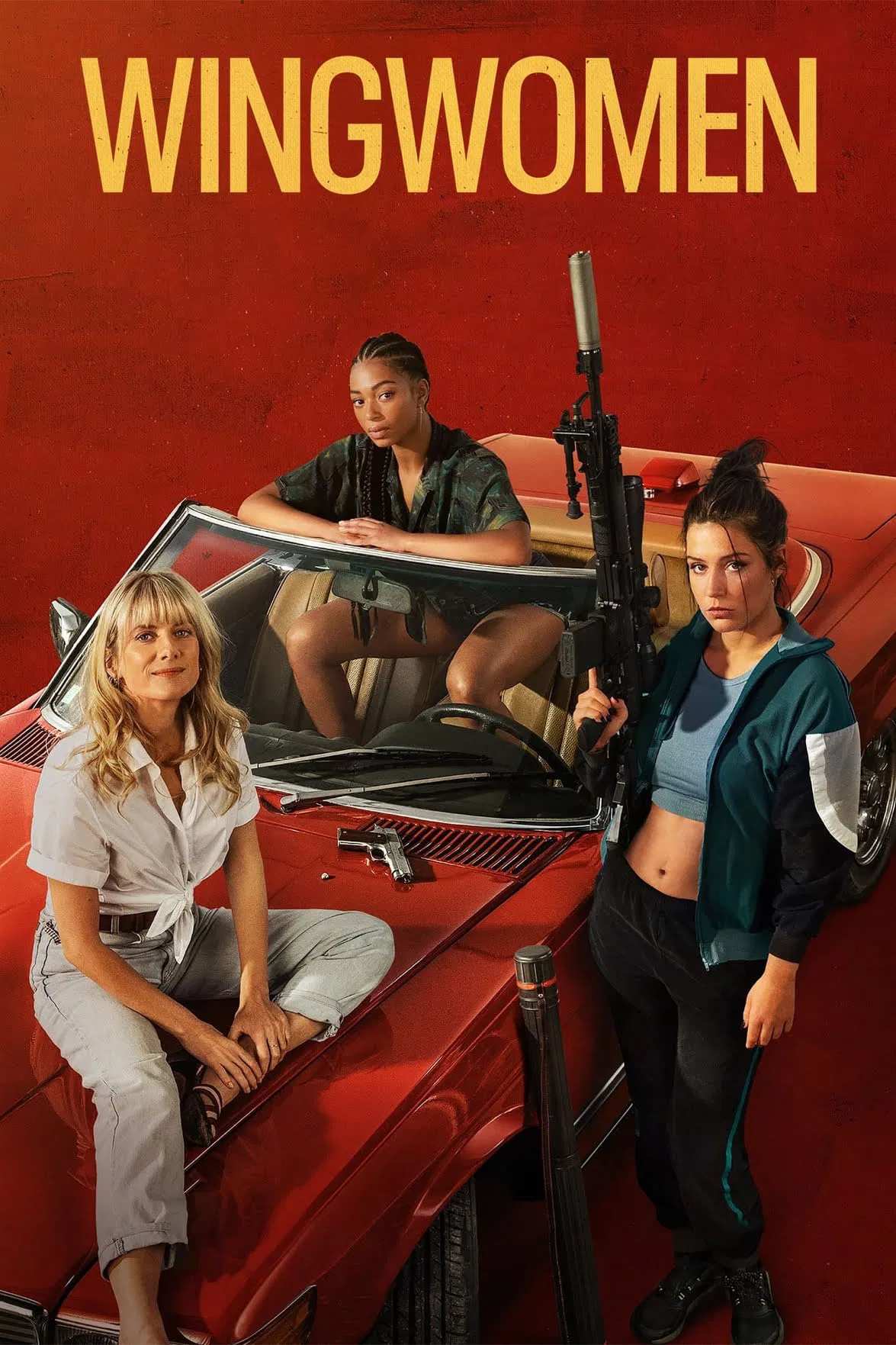 Poster chính thức của phim Phim Hành Động, Phim Hài "Bộ ba nữ tặc" (Wingwomen - 2023), với sự tham gia của diễn viên Adèle Exarchopoulos và Mélanie Laurent.