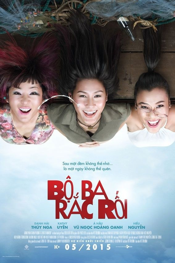 Poster chính thức của phim Phim Hài, Phim Tâm Lý "Bộ Ba Rắc Rối" (Triple Troubles - 2015), với sự tham gia của diễn viên Kathy Uyen và Hiếu Nguyễn.