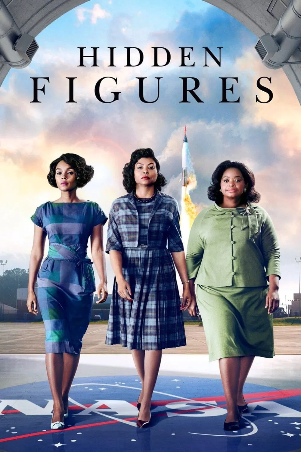 Poster chính thức của phim Phim Tâm Lý, Phim Lịch Sử "Bộ Ba Ưu Việt" (Hidden Figures - 2016), với sự tham gia của diễn viên Taraji P. Henson và Octavia Spencer.