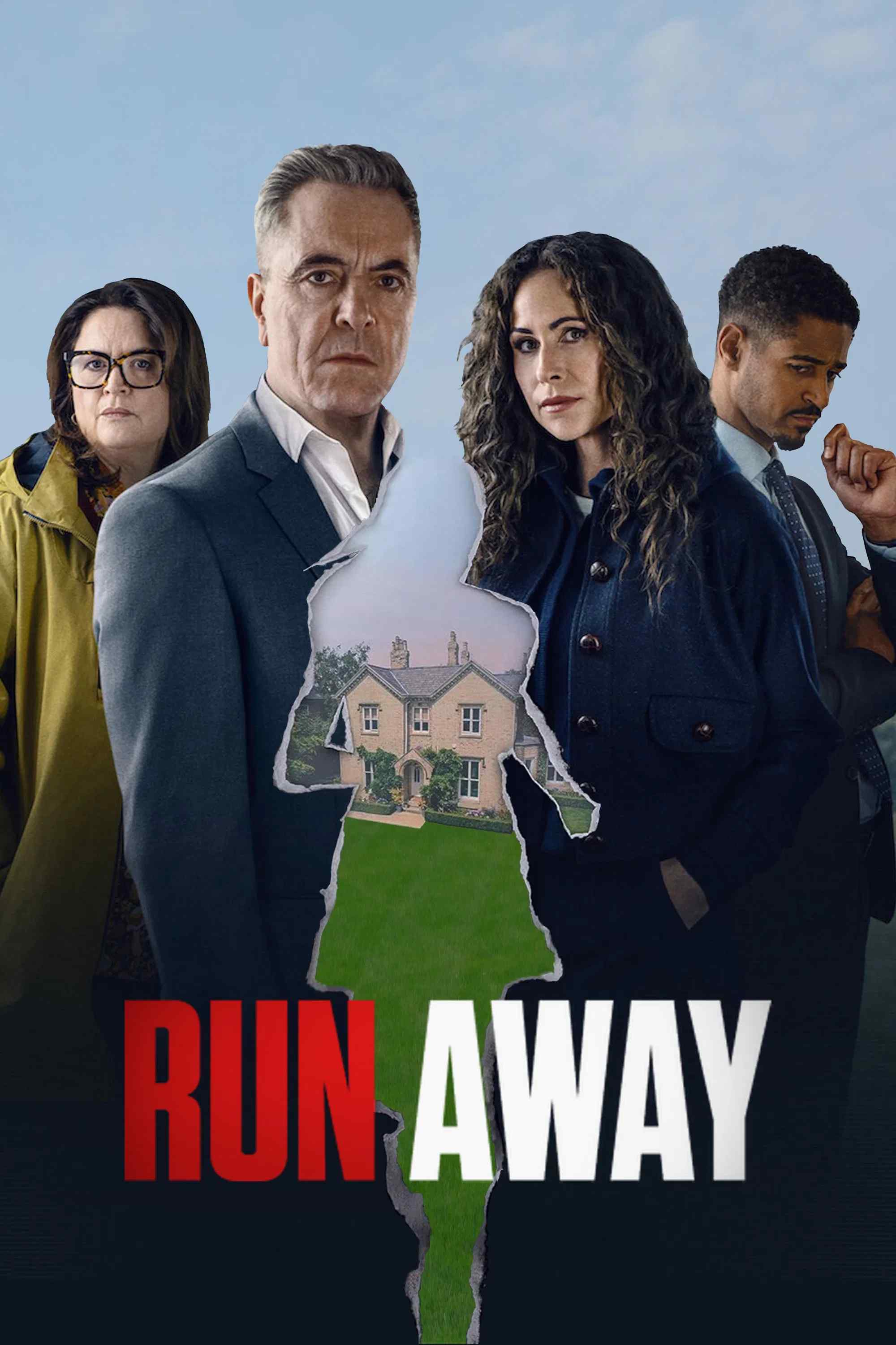 Poster chính thức của phim Phim Tâm Lý, Phim Bí Ẩn "Bỏ Chạy" (Run Away - 2026), với sự tham gia của diễn viên James Nesbitt và Ruth Jones.