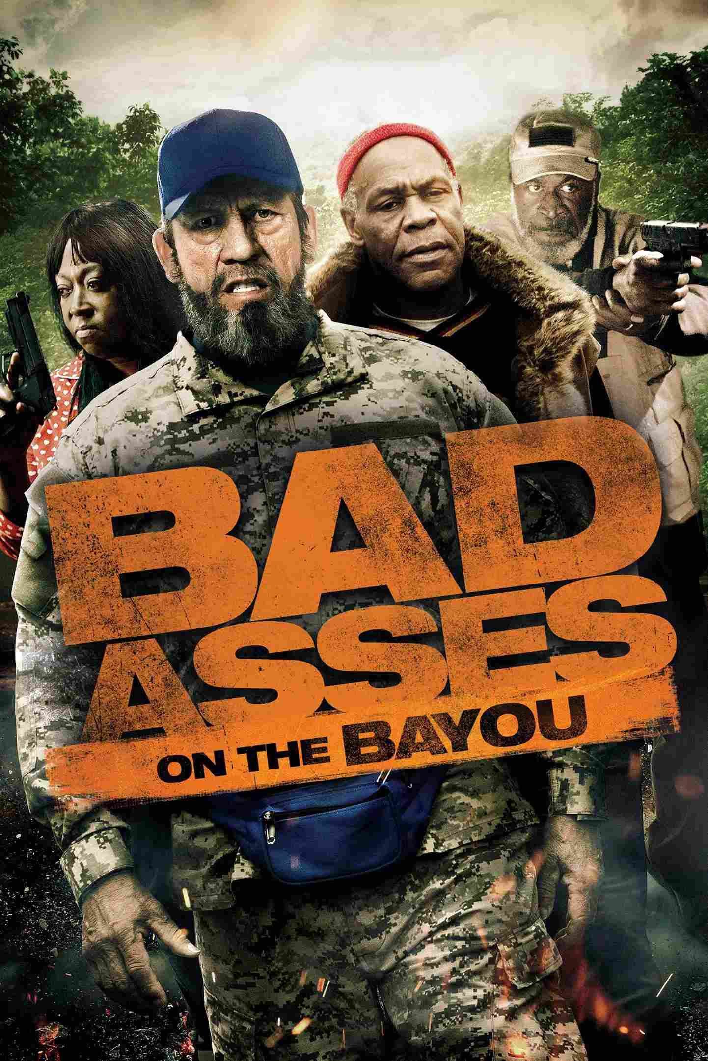 Poster chính thức của phim Phim Hài, Phim Hành Động "Bố Đời Trong Thị Trấn BAYOU" (Bad Asses on the Bayou - 2015), với sự tham gia của diễn viên Danny Trejo và Danny Glover.
