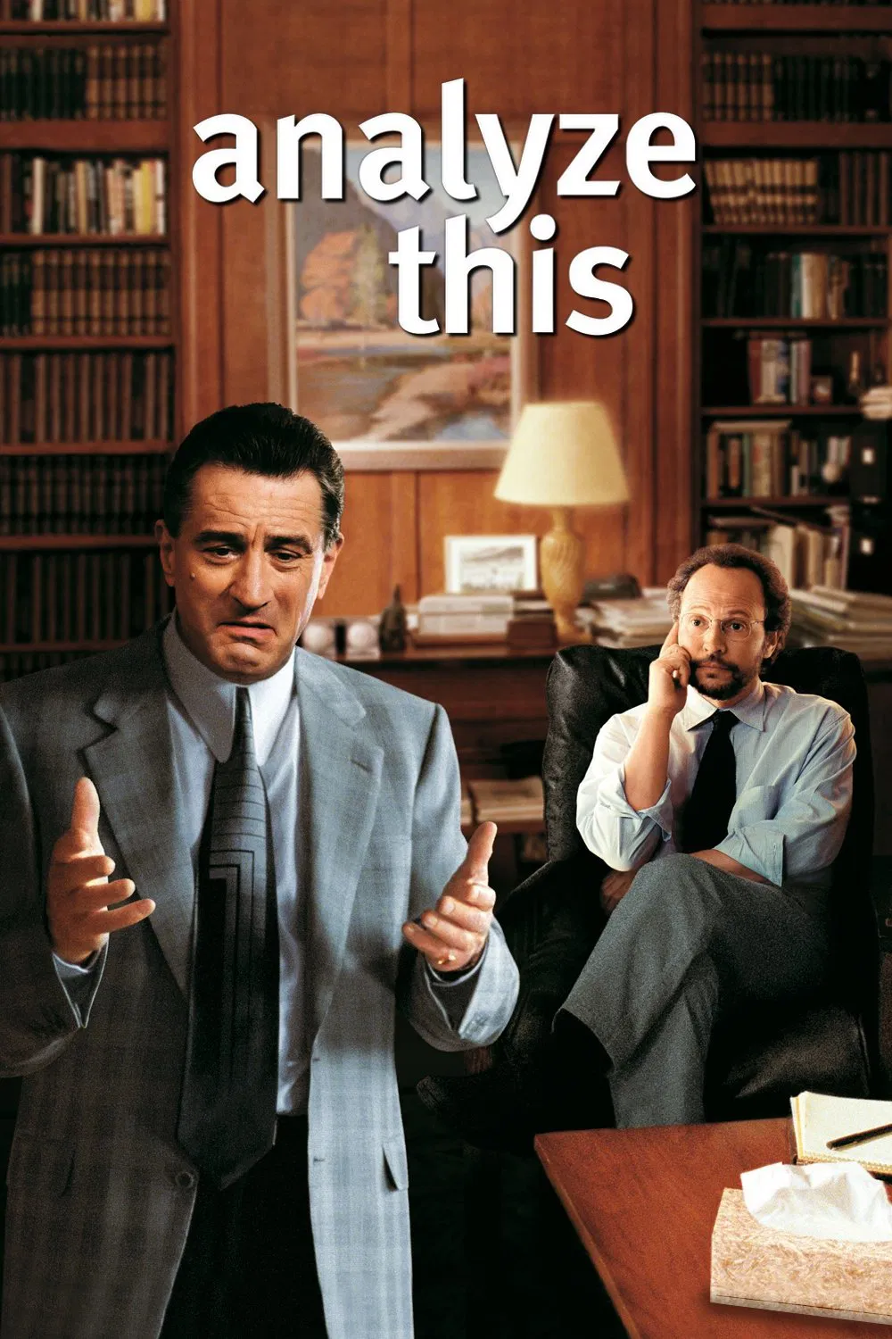 Poster chính thức của phim Phim Hài, Phim Hình Sự "Bố Già Hoàn Lương" (Analyze This - 1999), với sự tham gia của diễn viên Robert De Niro và Billy Crystal.