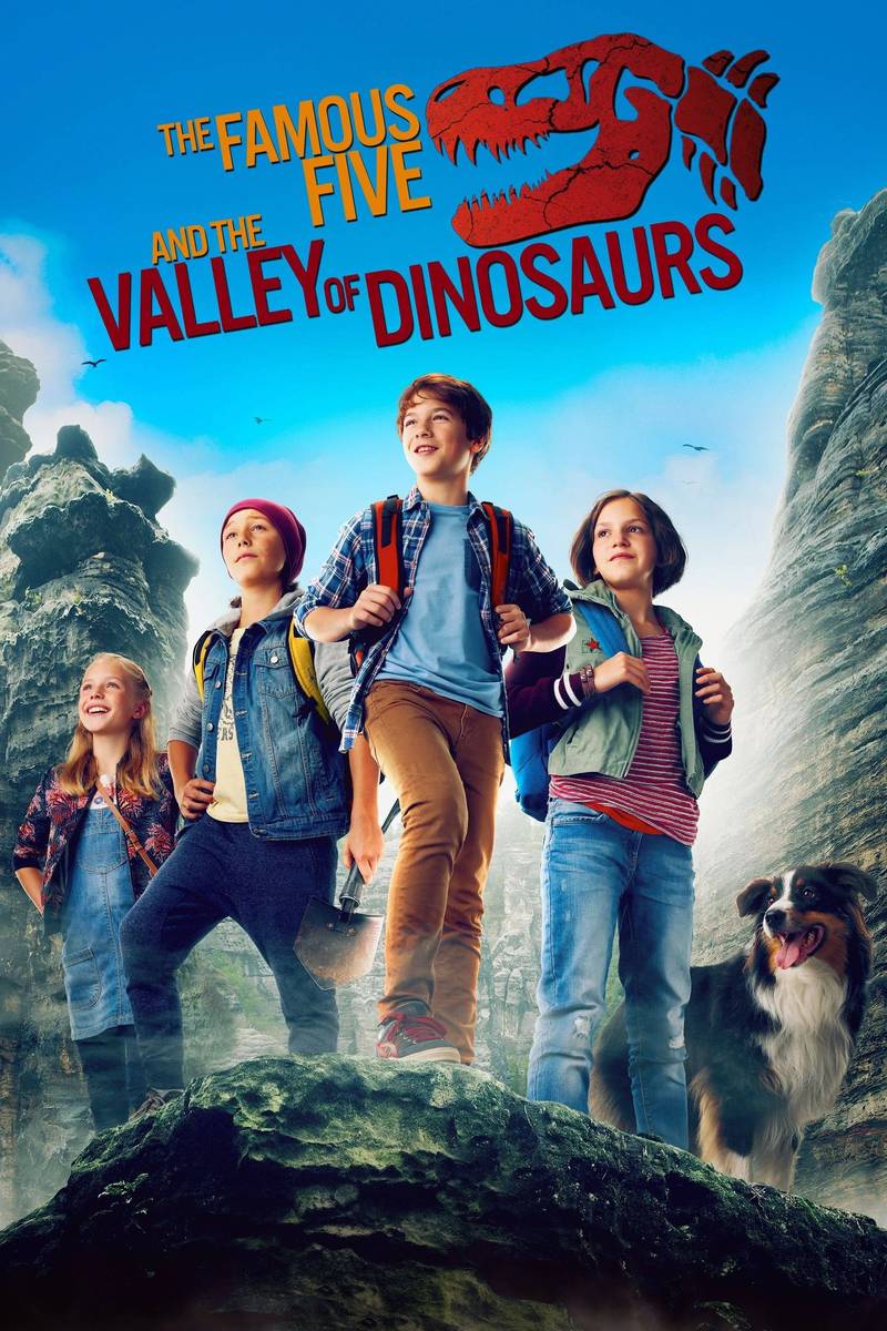 Poster chính thức của phim Phim Gia Đình, Phim Phiêu Lưu "Bộ Năm Lừng Danh Và Thung Lũng Khủng Long" (The Famous Five and the Valley of Dinosaurs - 2018), với sự tham gia của diễn viên Allegra Tinnefeld và Marinus Hohmann.