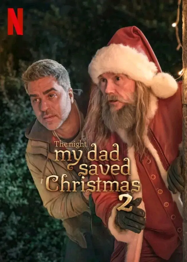 Poster chính thức của phim Phim Hài, Phim Gia Đình "Bố Tối Giải Cứu Đêm Giáng Sinh 2" (The Night My Dad Saved Christmas 2 - 2025), với sự tham gia của diễn viên Santiago Segura và Ernesto Sevilla.