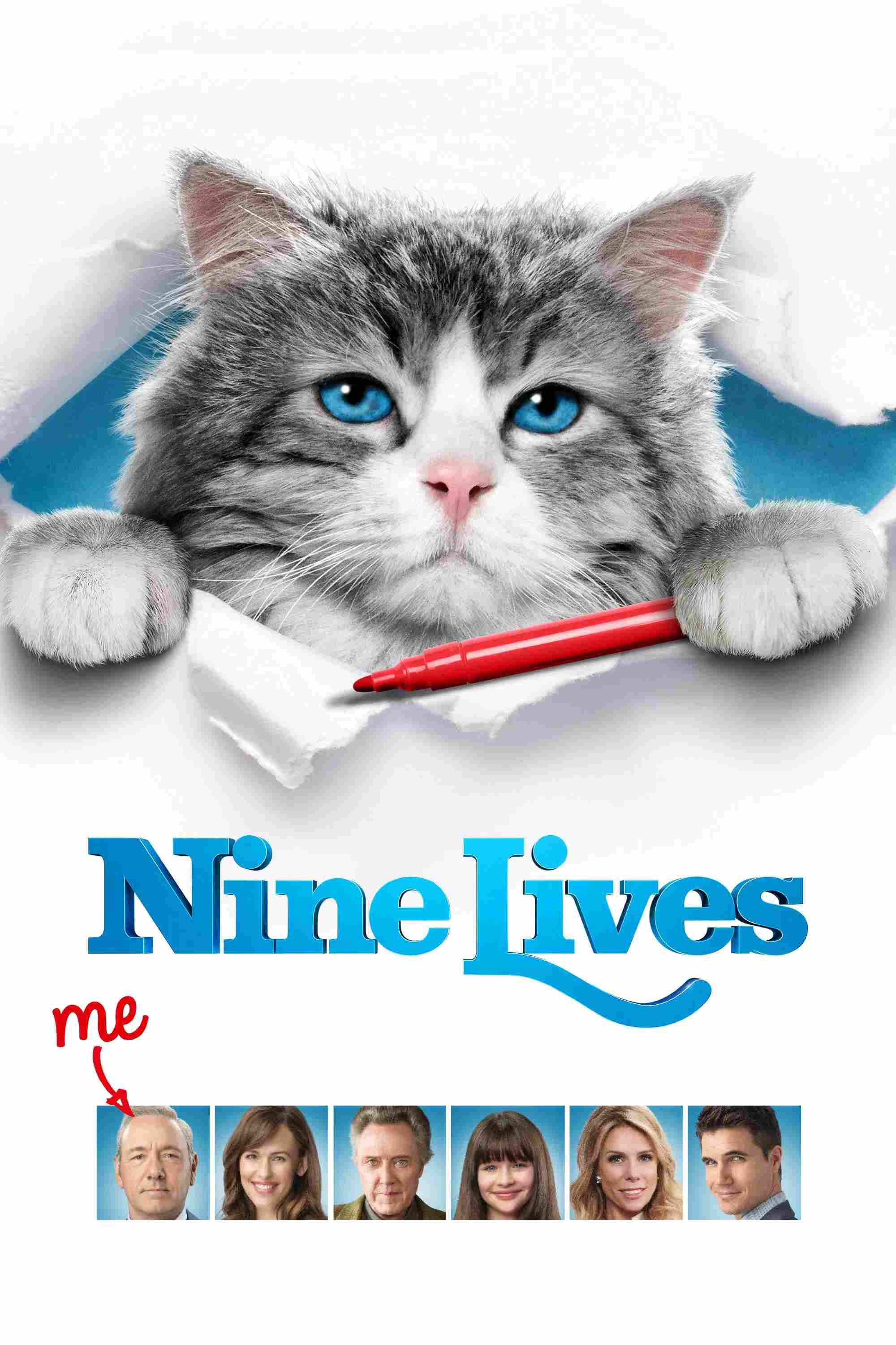 Poster chính thức của phim Phim Giả Tượng, Phim Hài "Bố Tôi Là Mèo" (Nine Lives - 2016), với sự tham gia của diễn viên Kevin Spacey và Jennifer Garner.