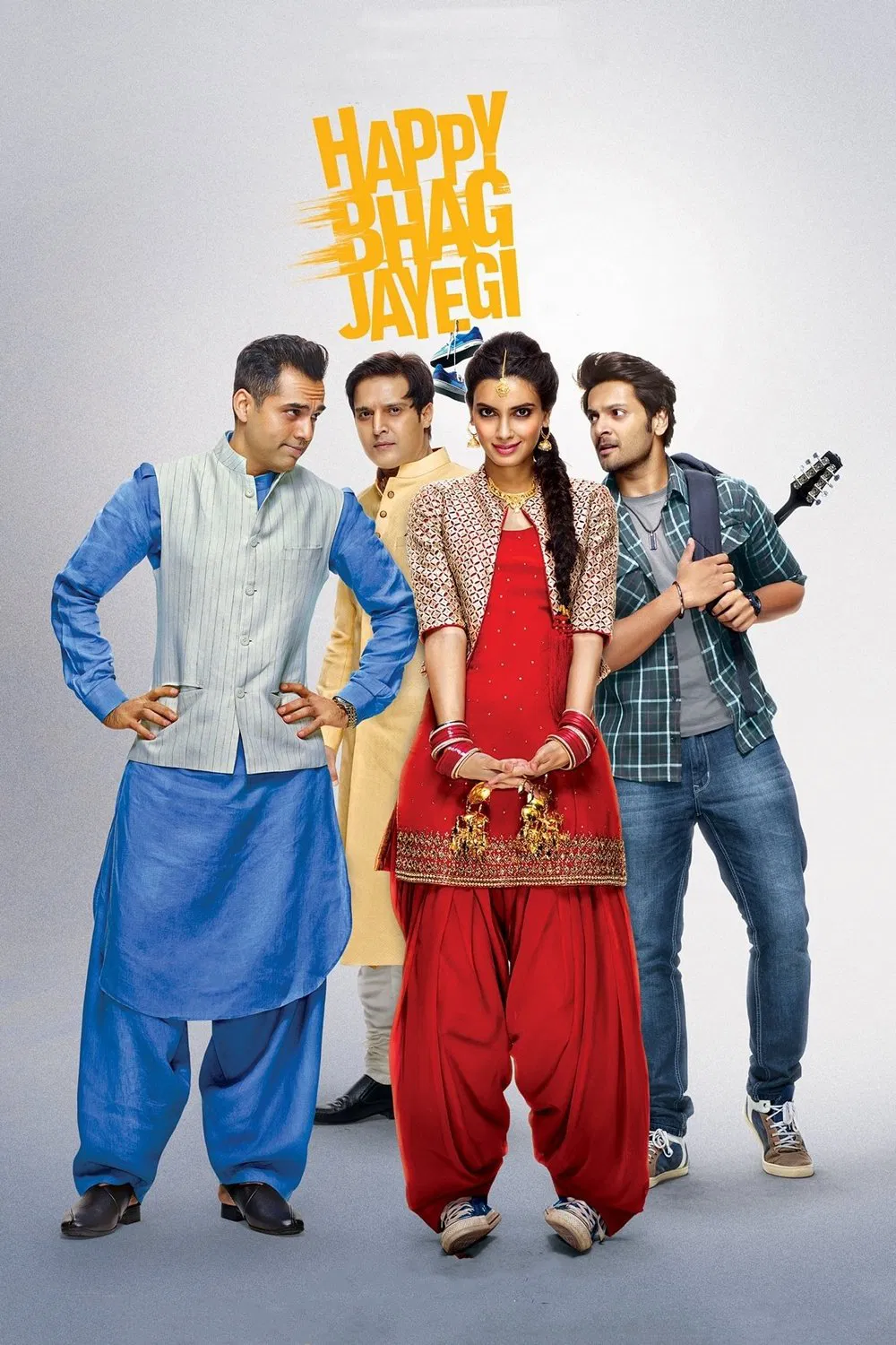 Poster chính thức của phim Phim Hài, Phim Tình Cảm "Bỏ Trốn Ngoạn Mục" (Happy Bhag Jayegi - 2016), với sự tham gia của diễn viên Diana Penty và Abhay Deol.