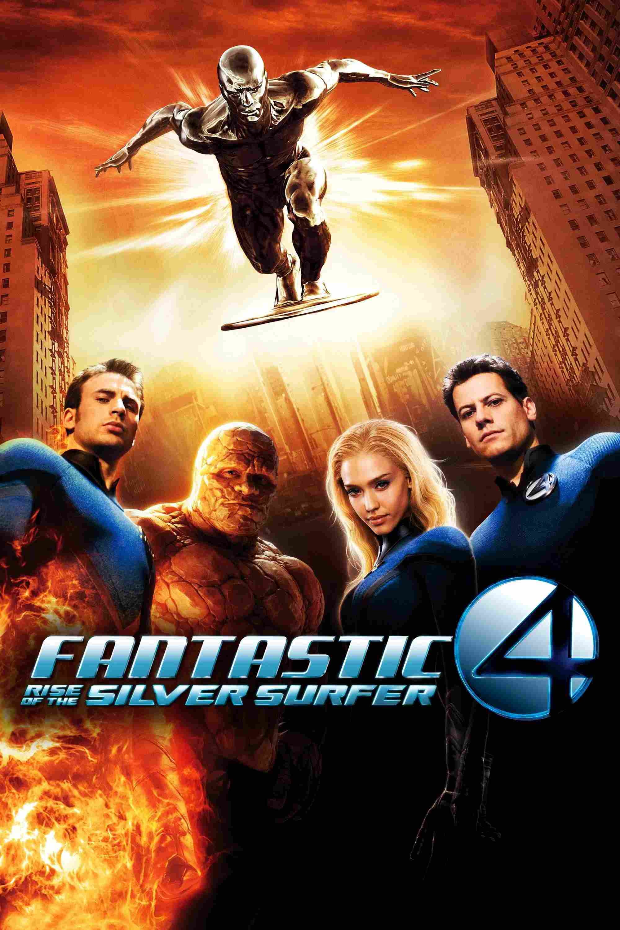 Poster chính thức của phim Phim Viễn Tưởng, Phim Phiêu Lưu "Bộ Tứ Siêu Đẳng 2" (Fantastic Four: Rise of the Silver Surfer - 2007), với sự tham gia của diễn viên Ioan Gruffudd và Jessica Alba.