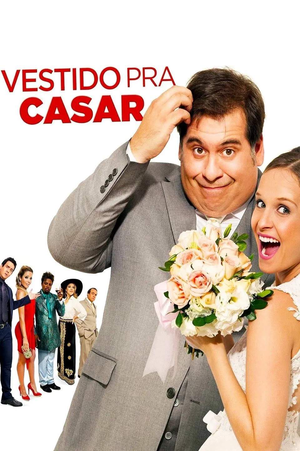 Poster chính thức của phim Phim Hài "Bộ Váy Cưới Định Mệnh" (Dress to Wed - 2014), với sự tham gia của diễn viên Leandro Hassum và Fernanda Rodrigues.
