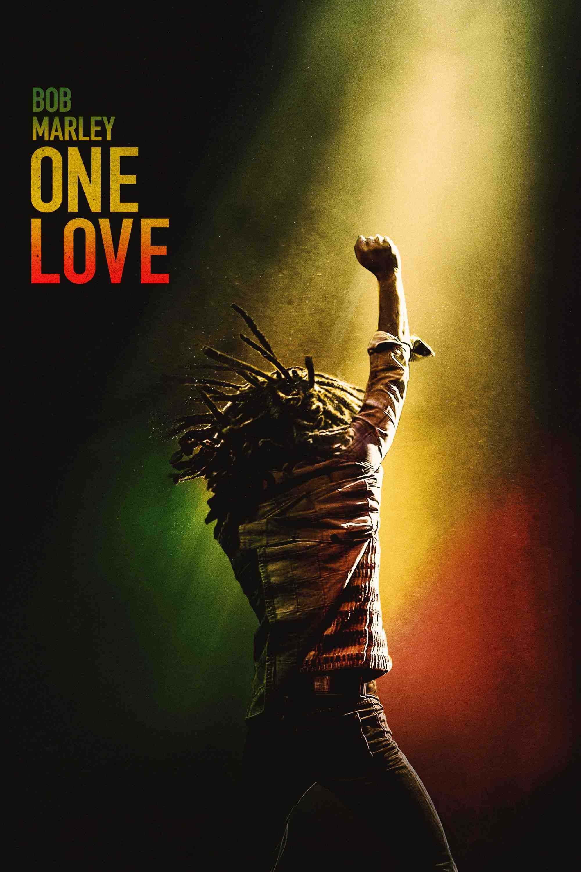 Poster chính thức của phim Phim Ca Nhạc, Phim Lịch Sử "Bob Marley: Một Tình Yêu" (Bob Marley: One Love - 2024), với sự tham gia của diễn viên Kingsley Ben-Adir và Lashana Lynch.