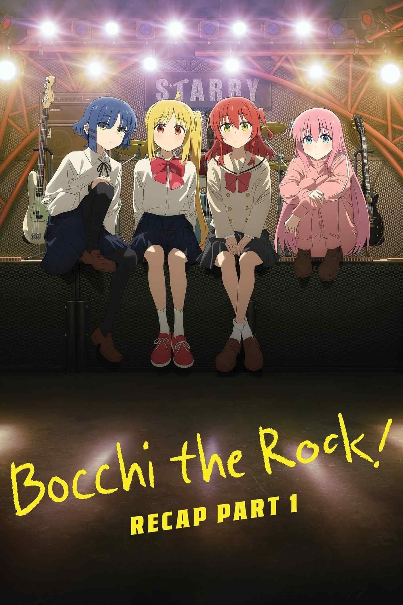 Poster chính thức của phim Phim Hoạt Hình, Phim Hài "Bocchi The Rock! Recap Part 1" (BOCCHI THE ROCK! Recap Part 1 - 2024), với sự tham gia của diễn viên Yoshino Aoyama và Sayumi Suzushiro.