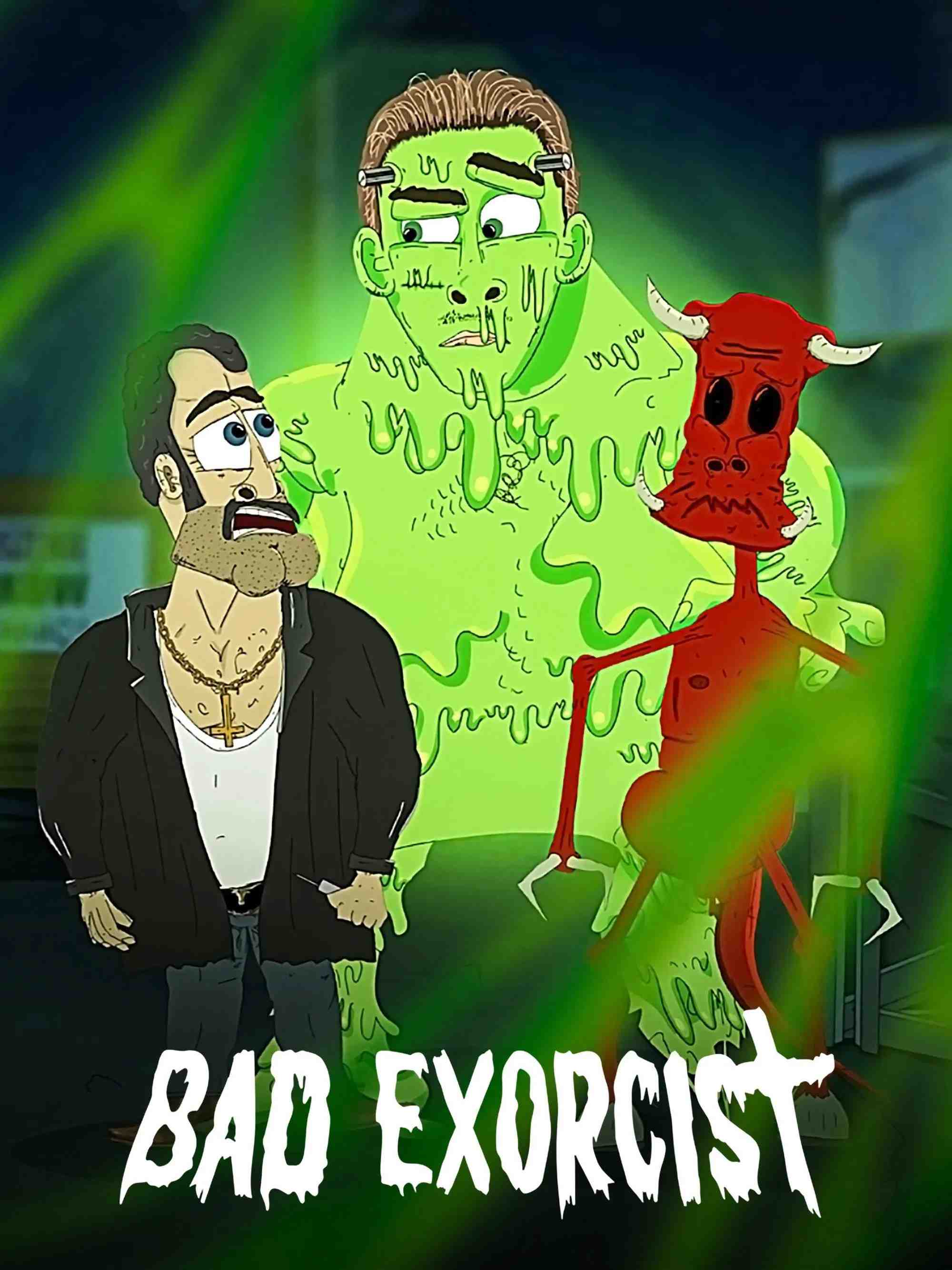 Poster chính thức của phim Phim Hoạt Hình, Phim Hài "Bogdan Boner: Người trừ quỷ (Phần 1)" (Bad Exorcist - 2020), với sự tham gia của diễn viên Bartosz Walaszek.