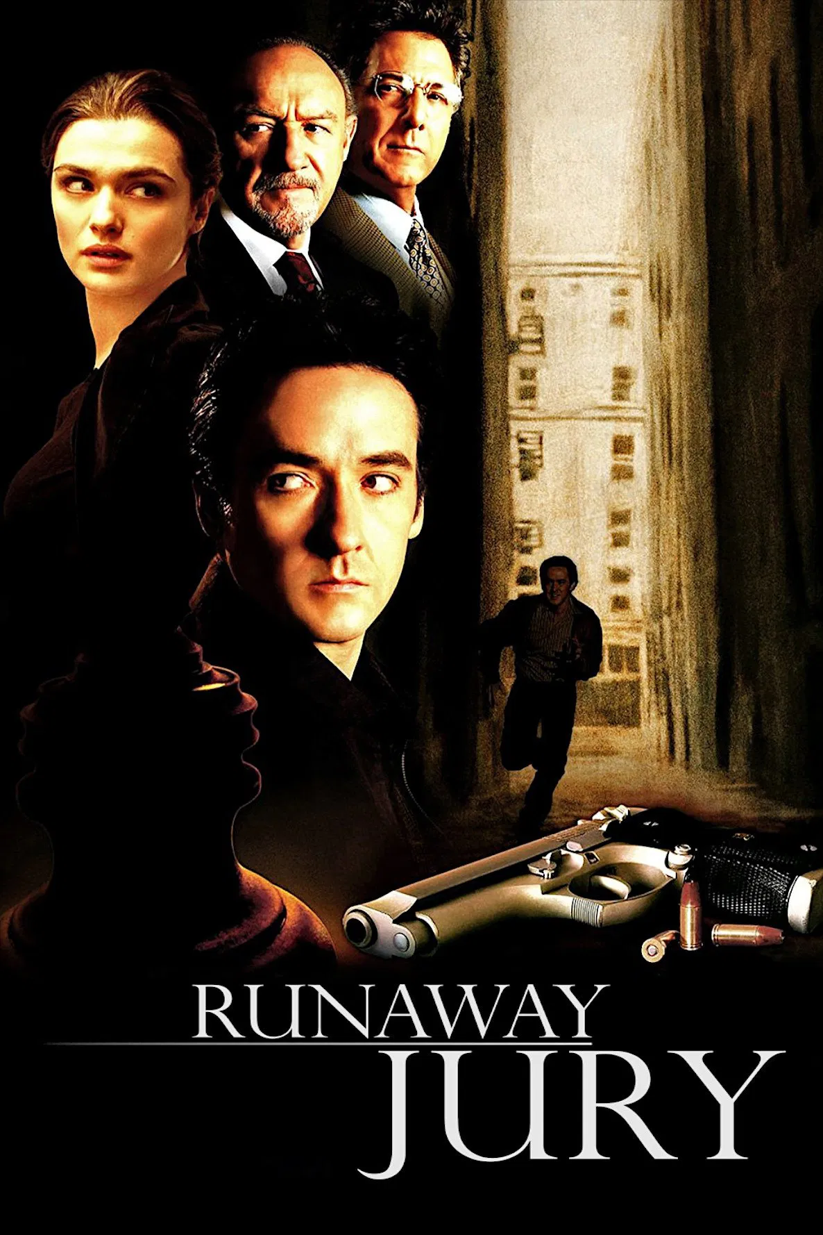 Poster chính thức của phim Phim Tâm Lý, Phim Giật Gân "Bồi Thẩm Đoàn Chạy Trốn" (Runaway Jury - 2003), với sự tham gia của diễn viên John Cusack và Gene Hackman.