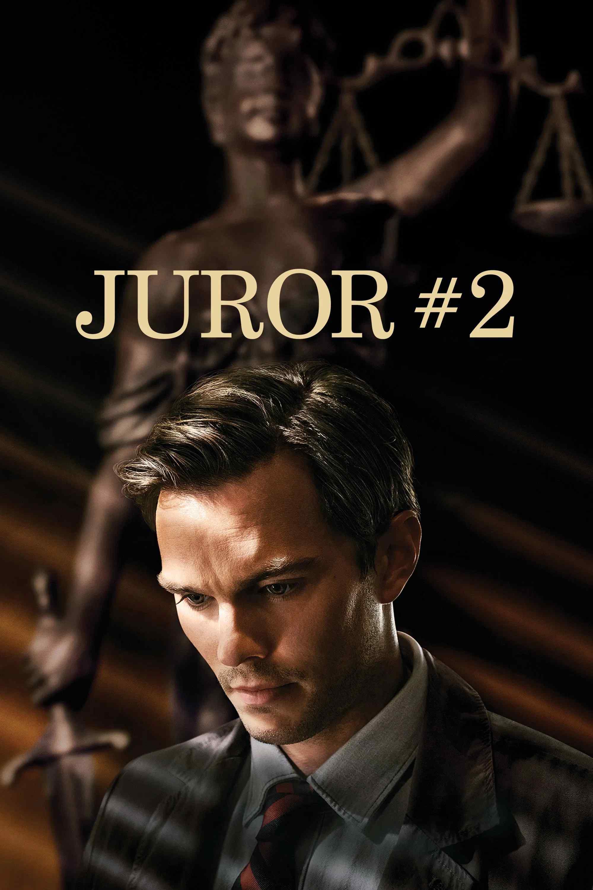Poster chính thức của phim Phim Tâm Lý, Phim Giật Gân "Bồi Thẩm Viên #2" (Juror #2 - 2024), với sự tham gia của diễn viên Nicholas Hoult và Toni Collette.