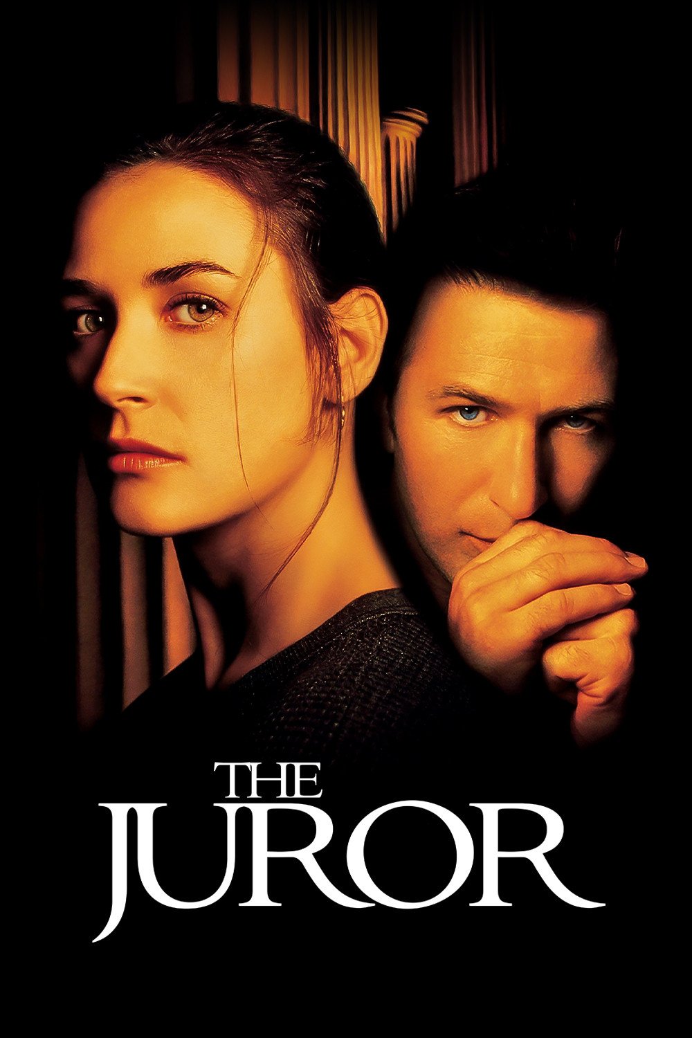 Poster chính thức của phim Phim Giật Gân, Phim Hình Sự "Bồi Thẩm Viên" (The Juror - 1996), với sự tham gia của diễn viên Demi Moore và Alec Baldwin.