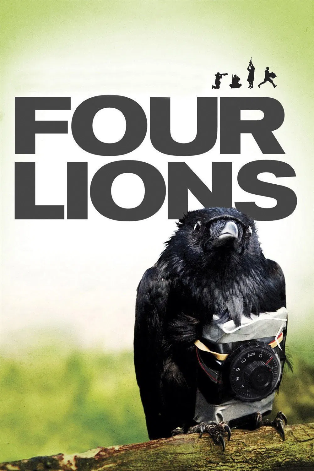 Poster chính thức của phim Phim Hài, Phim Hình Sự "Bốn Kẻ Dũng Mãnh" (Four Lions - 2010), với sự tham gia của diễn viên Riz Ahmed và Nigel Lindsay.