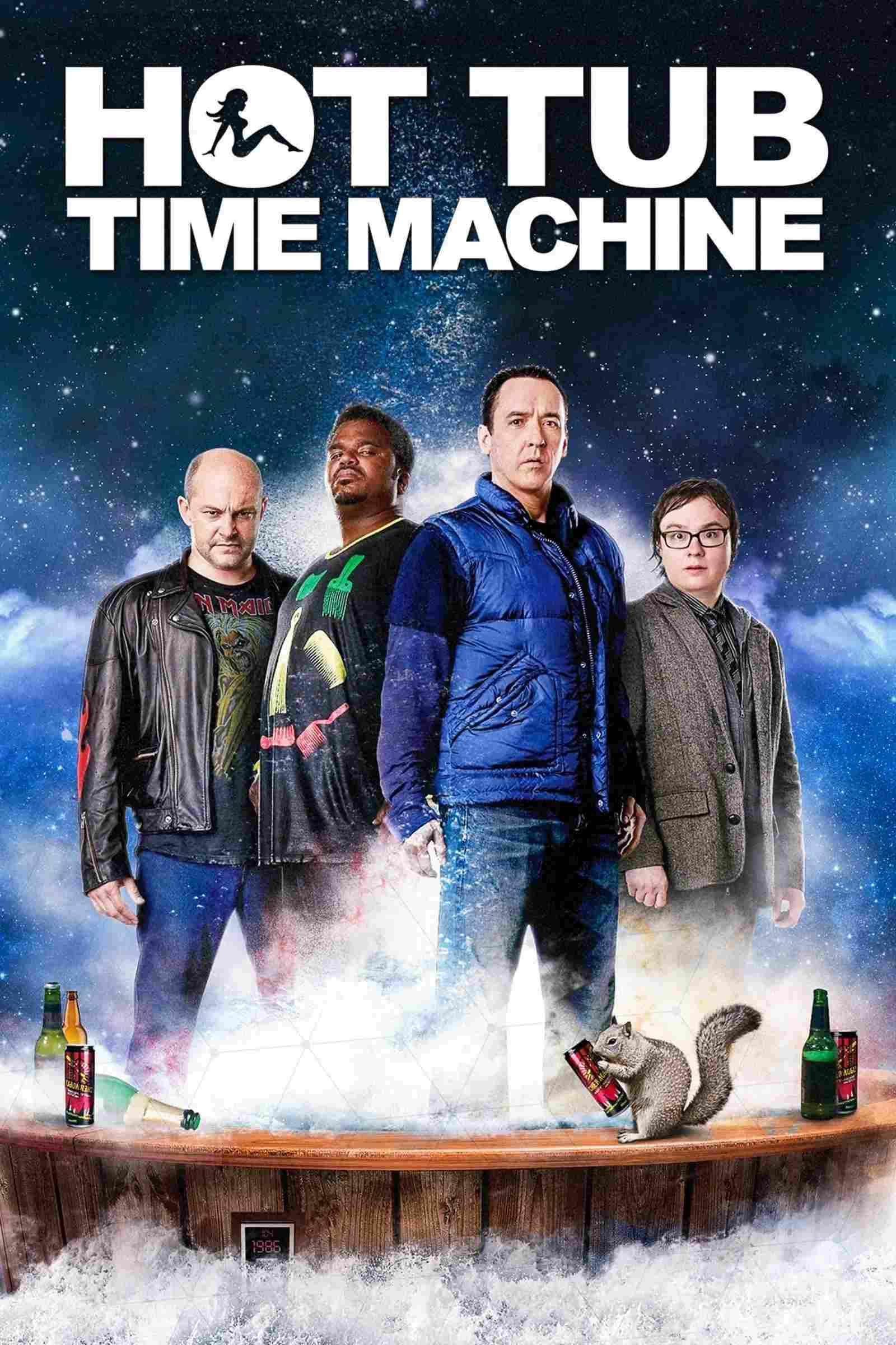 Poster chính thức của phim Phim Viễn Tưởng, Phim Hài "Bồn Tắm Thời Gian" (Hot Tub Time Machine - 2010), với sự tham gia của diễn viên John Cusack và Craig Robinson.
