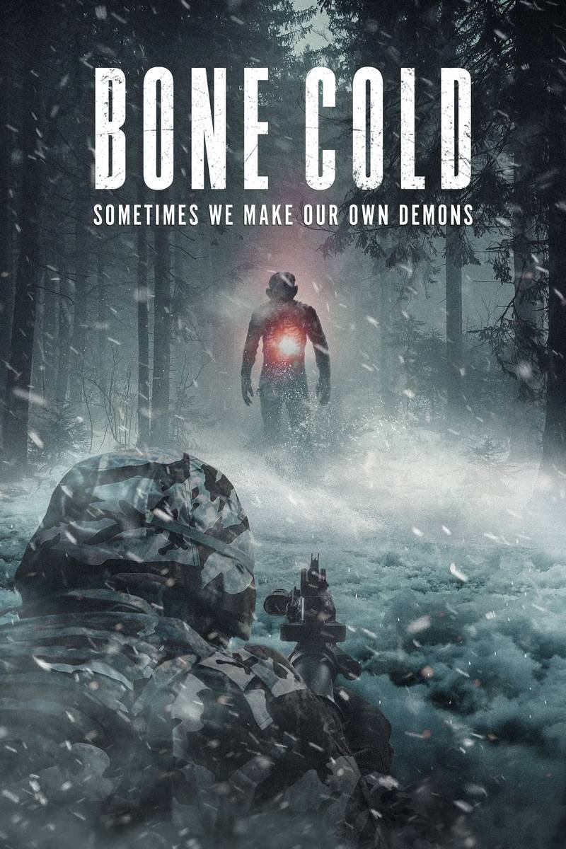 Poster chính thức của phim Phim Giật Gân, Phim Hành Động "Bone Cold" (Bone Cold - 2023), với sự tham gia của diễn viên Trinity Bliss và Jonathan Stoddard.