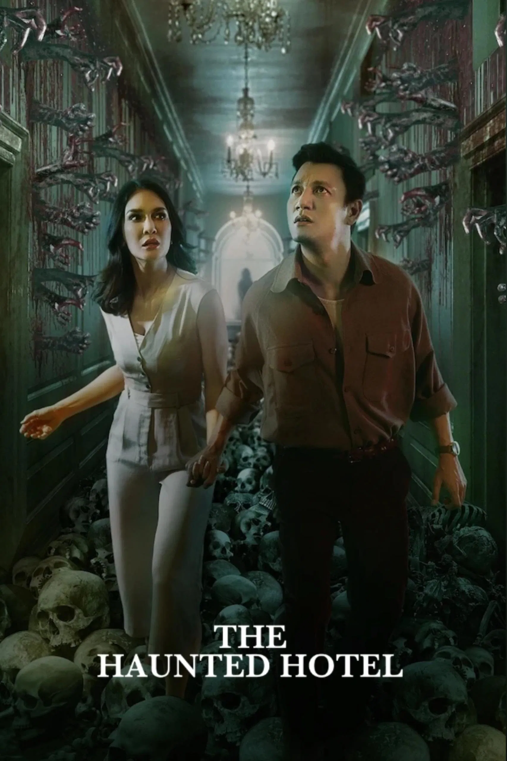 Poster chính thức của phim Phim Kinh Dị, Phim Bí Ẩn "Bóng Ma Khách Sạn" (The Haunted Hotel - 2023), với sự tham gia của diễn viên Luna Maya và Christian Sugiono.