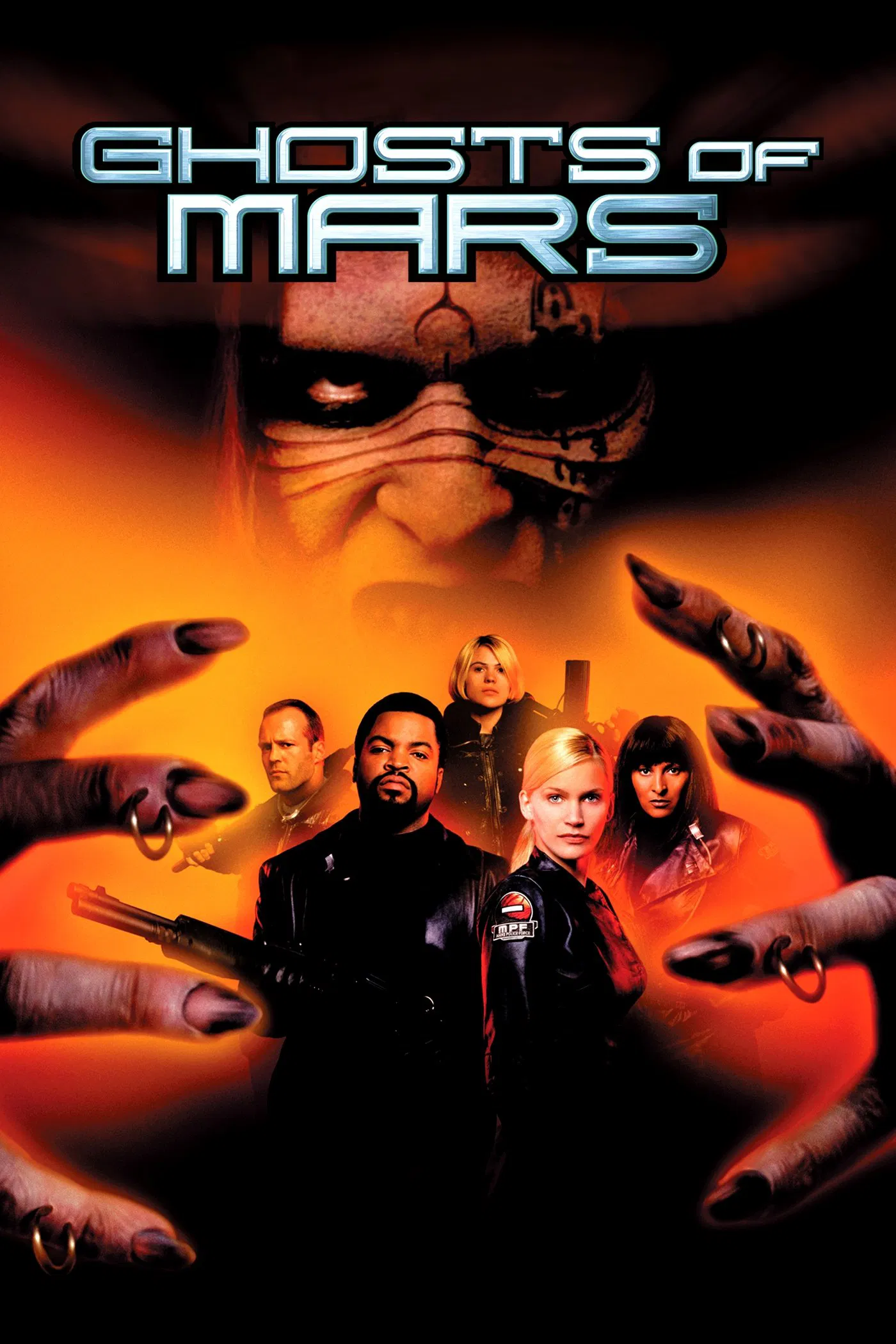 Poster chính thức của phim Phim Hành Động, Phim Kinh Dị "Bóng Ma Trên Sao Hỏa" (Ghosts of Mars - 2001), với sự tham gia của diễn viên Natasha Henstridge và Ice Cube.