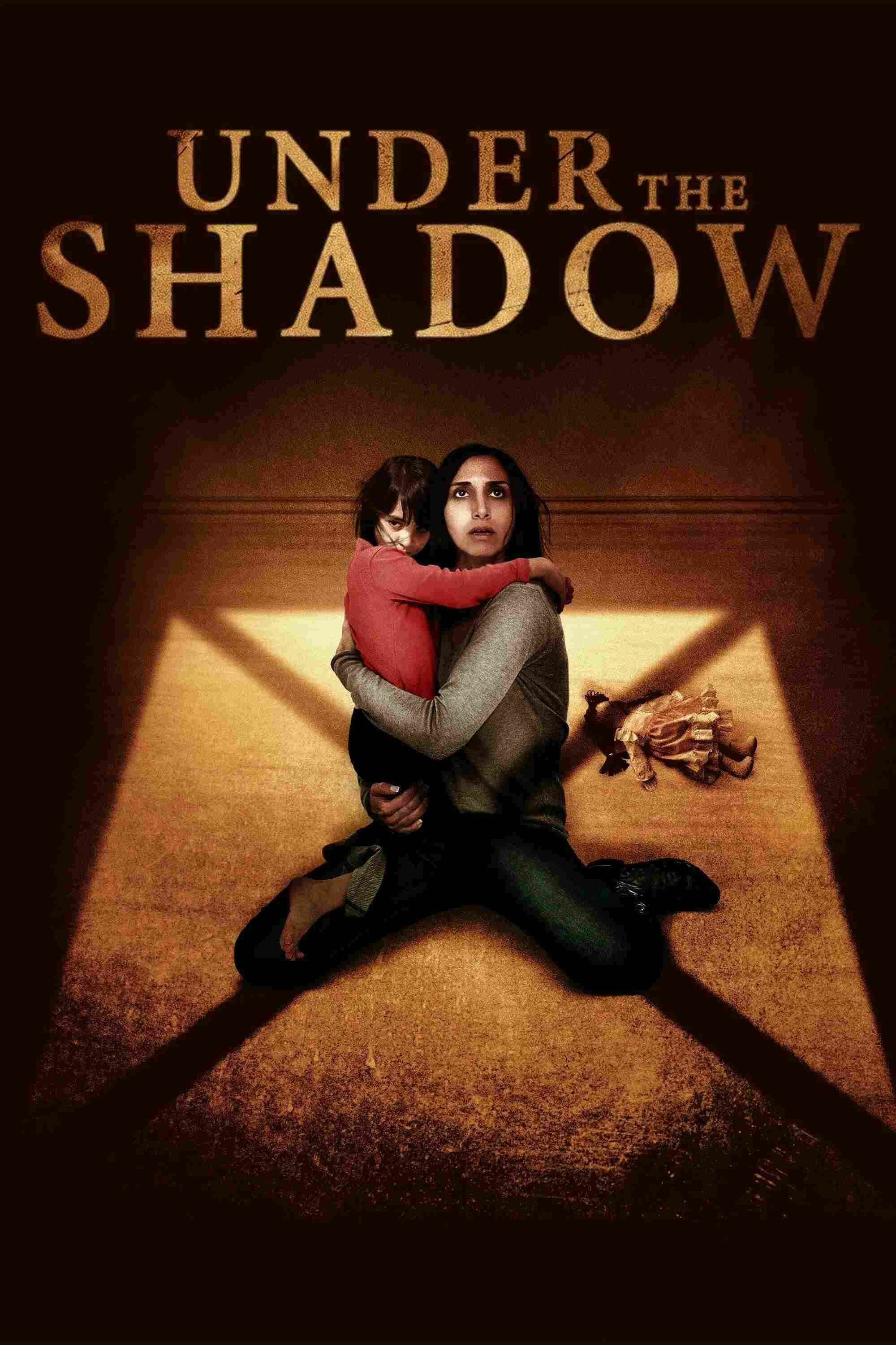 Poster chính thức của phim Phim Tâm Lý, Phim Kinh Dị "Bóng Ma Trong Gió" (Under the Shadow - 2016), với sự tham gia của diễn viên Narges Rashidi và Bobby Naderi.