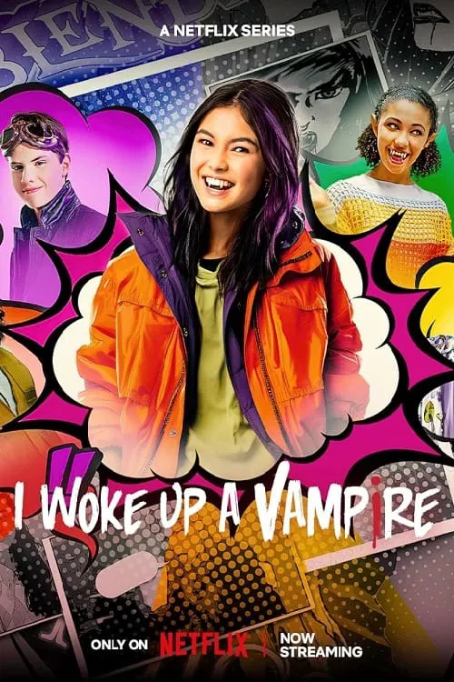 Poster chính thức của phim Phim Hài, Phim Gia Đình "Bỗng Nhiên, Tôi Thành Ma Cà Rồng" (I Woke Up a Vampire - 2023), với sự tham gia của diễn viên Kaileen Angelic Chang và Niko Ceci.