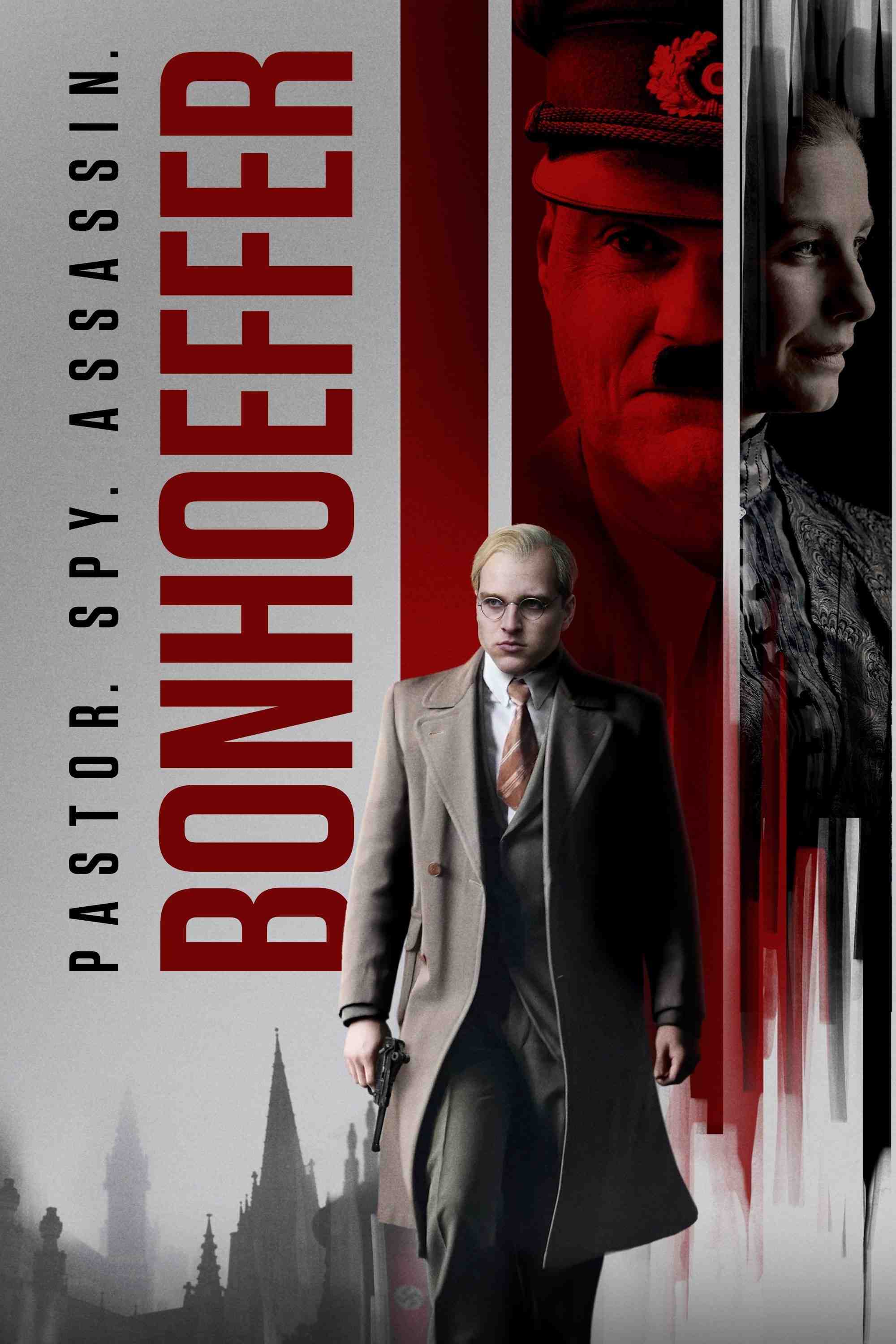Poster chính thức của phim Phim Lịch Sử, Phim Tâm Lý "Bonhoeffer: Mục Sư, Gián Điệp, Kẻ Ám Sát" (Bonhoeffer: Pastor. Spy. Assassin - 2024), với sự tham gia của diễn viên Jonas Dassler và Phileas Heyblom.