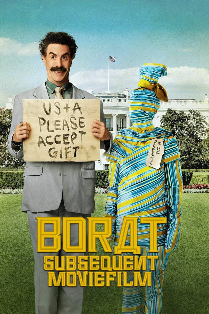 Poster chính thức của phim Phim Hài "Borat Subsequent Moviefilm" (Borat Subsequent Moviefilm - 2020), với sự tham gia của diễn viên Sacha Baron Cohen và Maria Bakalova.
