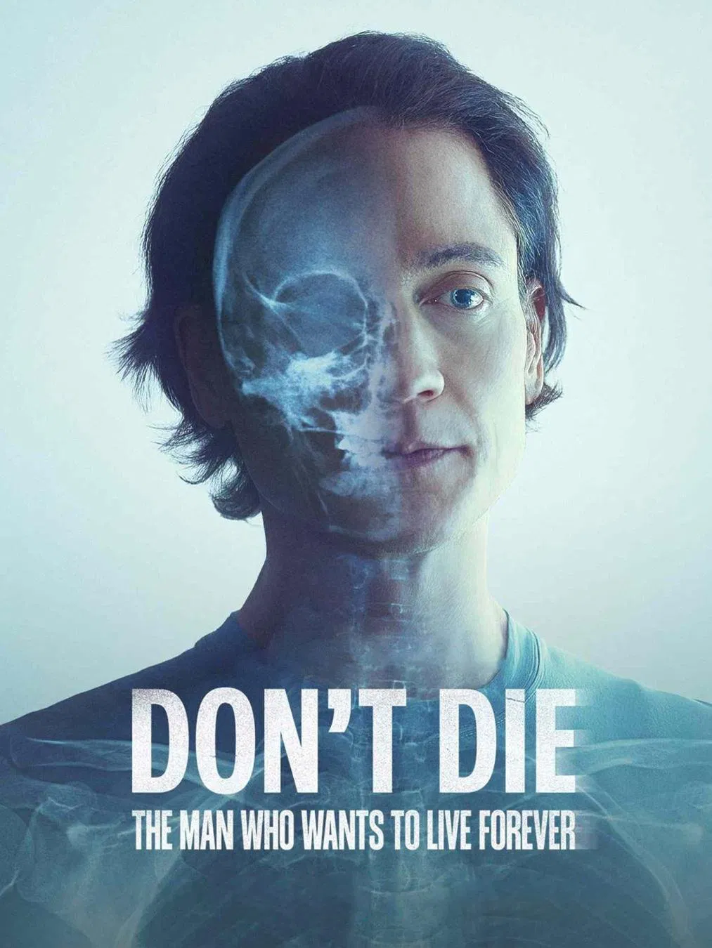 Poster chính thức của phim Phim Tài Liệu "Bryan Johnson: Người Khao Khát Trường Sinh" (Don't Die: The Man Who Wants to Live Forever - 2025), với sự tham gia của diễn viên Bryan Johnson và Oliver Zolman.