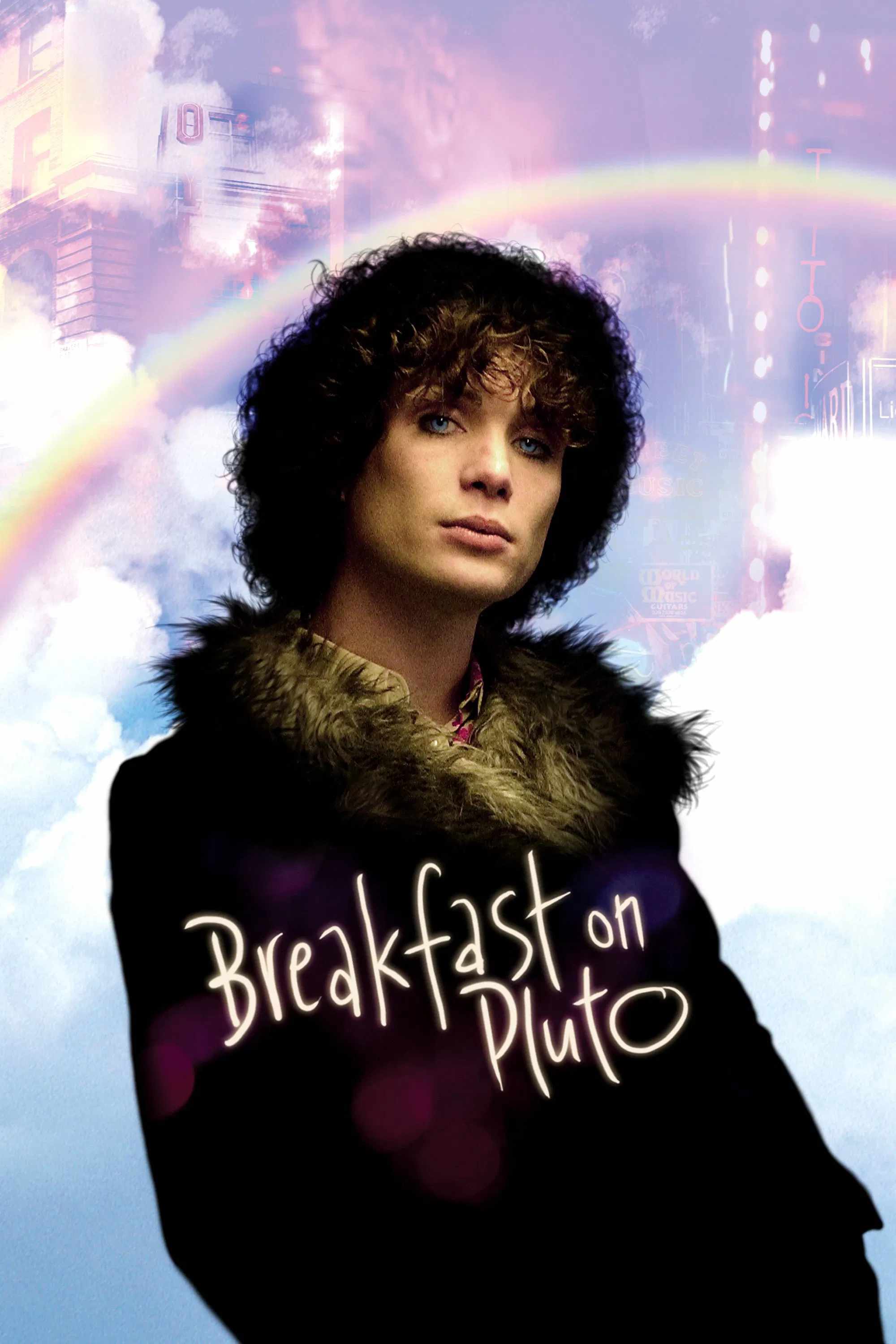 Poster chính thức của phim Phim Tâm Lý, Phim Hài "Bữa Sáng Trên Sao Diêm Vương" (Breakfast on Pluto - 2005), với sự tham gia của diễn viên Cillian Murphy và Stephen Rea.