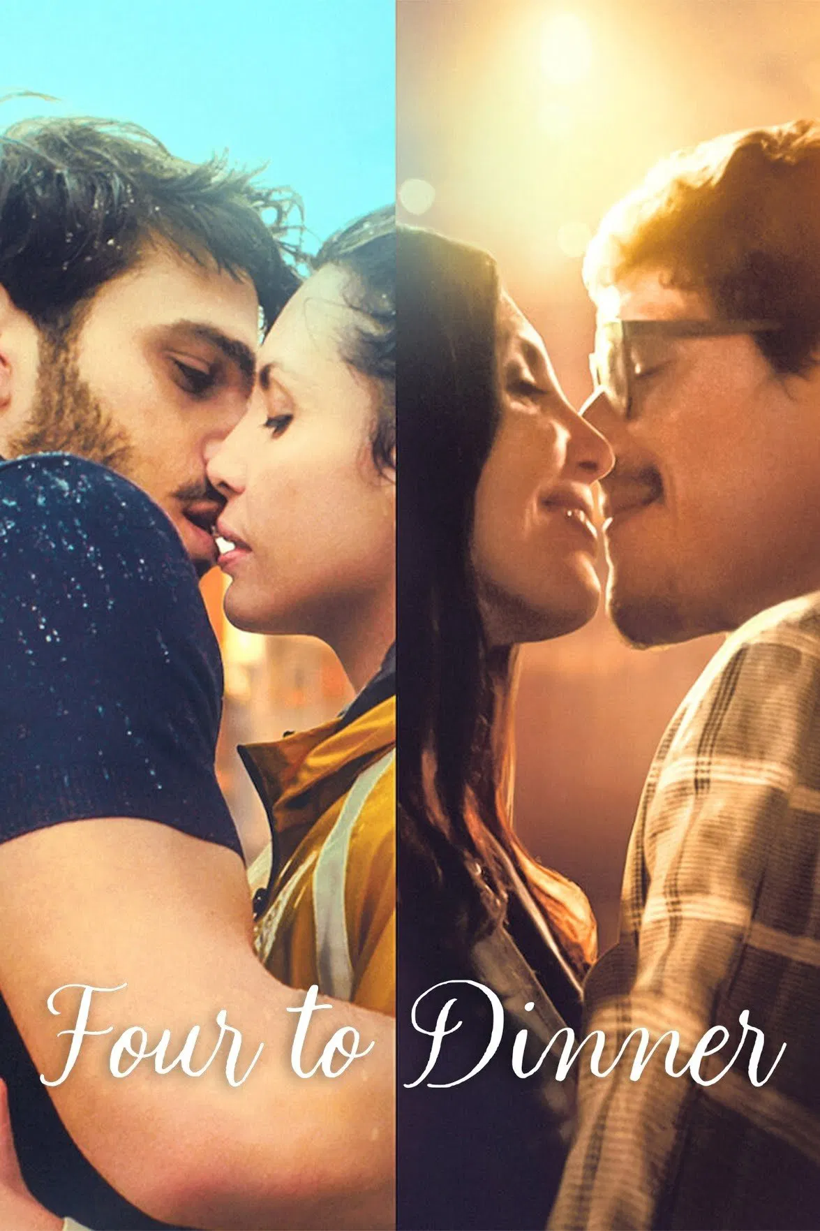 Poster chính thức của phim Phim Hài, Phim Tình Cảm "Bữa Tối Bốn Người" (Four to Dinner - 2022), với sự tham gia của diễn viên Matteo Martari và Matilde Gioli.