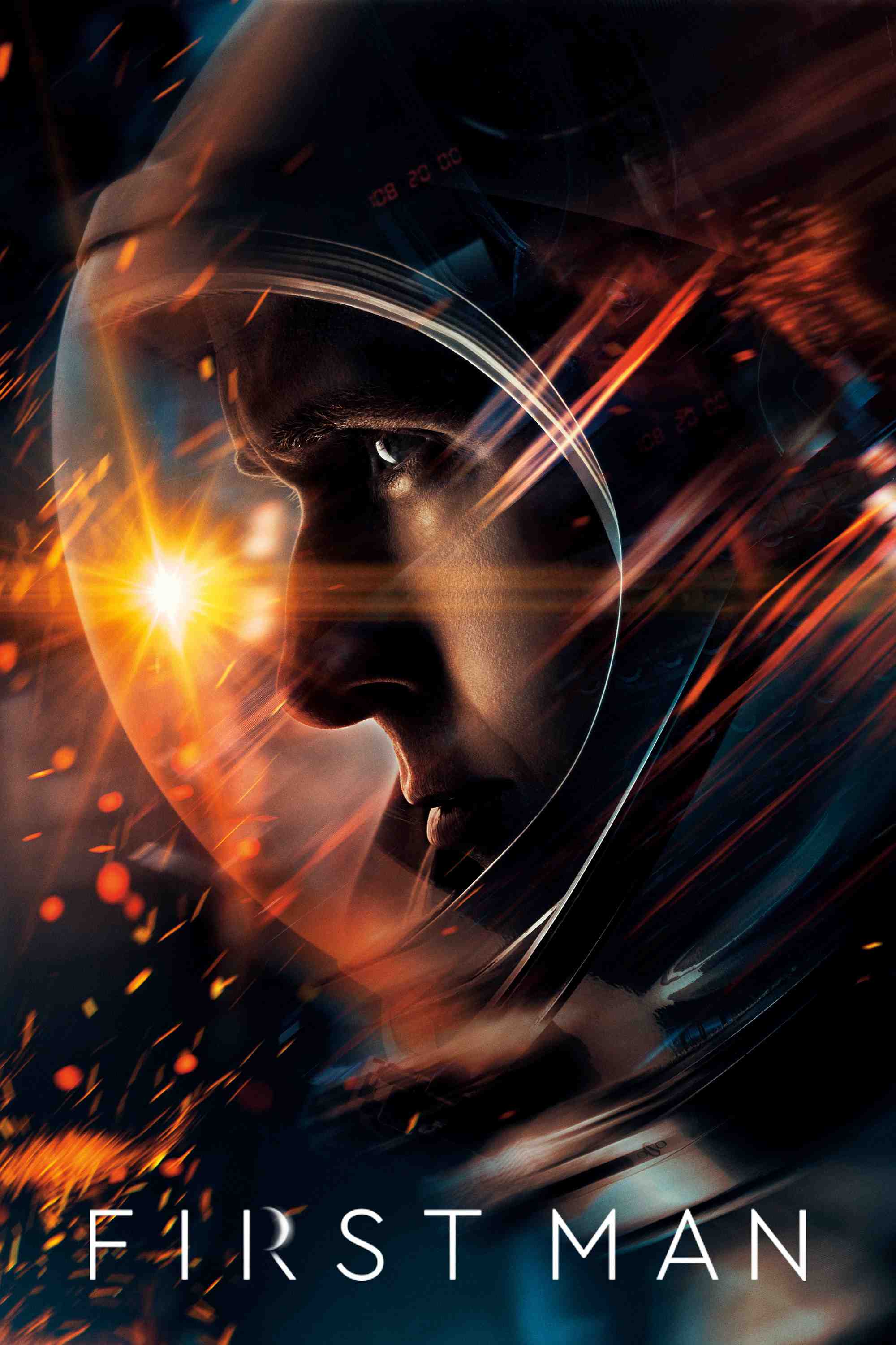 Poster chính thức của phim Phim Lịch Sử, Phim Tâm Lý "Bước Chân Đầu Tiên" (First Man - 2018), với sự tham gia của diễn viên Ryan Gosling và Claire Foy.