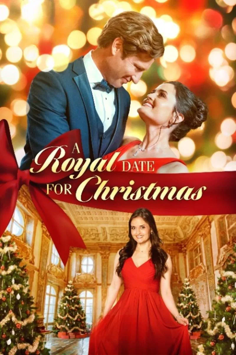 Poster chính thức của phim Phim Tình Cảm, Phim Hài "Buổi Hẹn Hò Hoàng Gia Dịp Giáng Sinh" (A Royal Date for Christmas - 2023), với sự tham gia của diễn viên Danica McKellar và Damon Runyan.