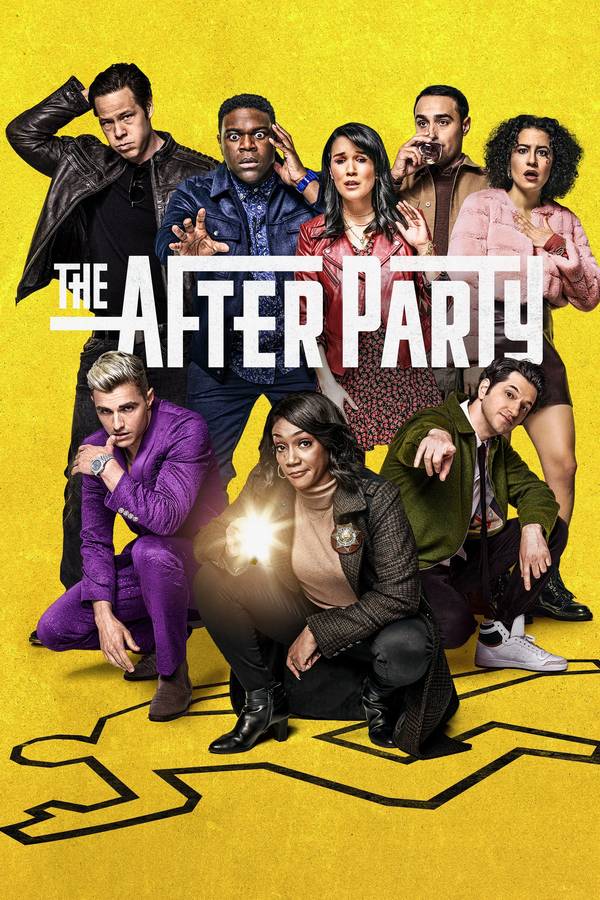 Poster chính thức của phim Phim Bí Ẩn, Phim Hài "Buổi Họp Lớp Nhớ Đời" (The Afterparty - 2022), với sự tham gia của diễn viên Tiffany Haddish và Sam Richardson.