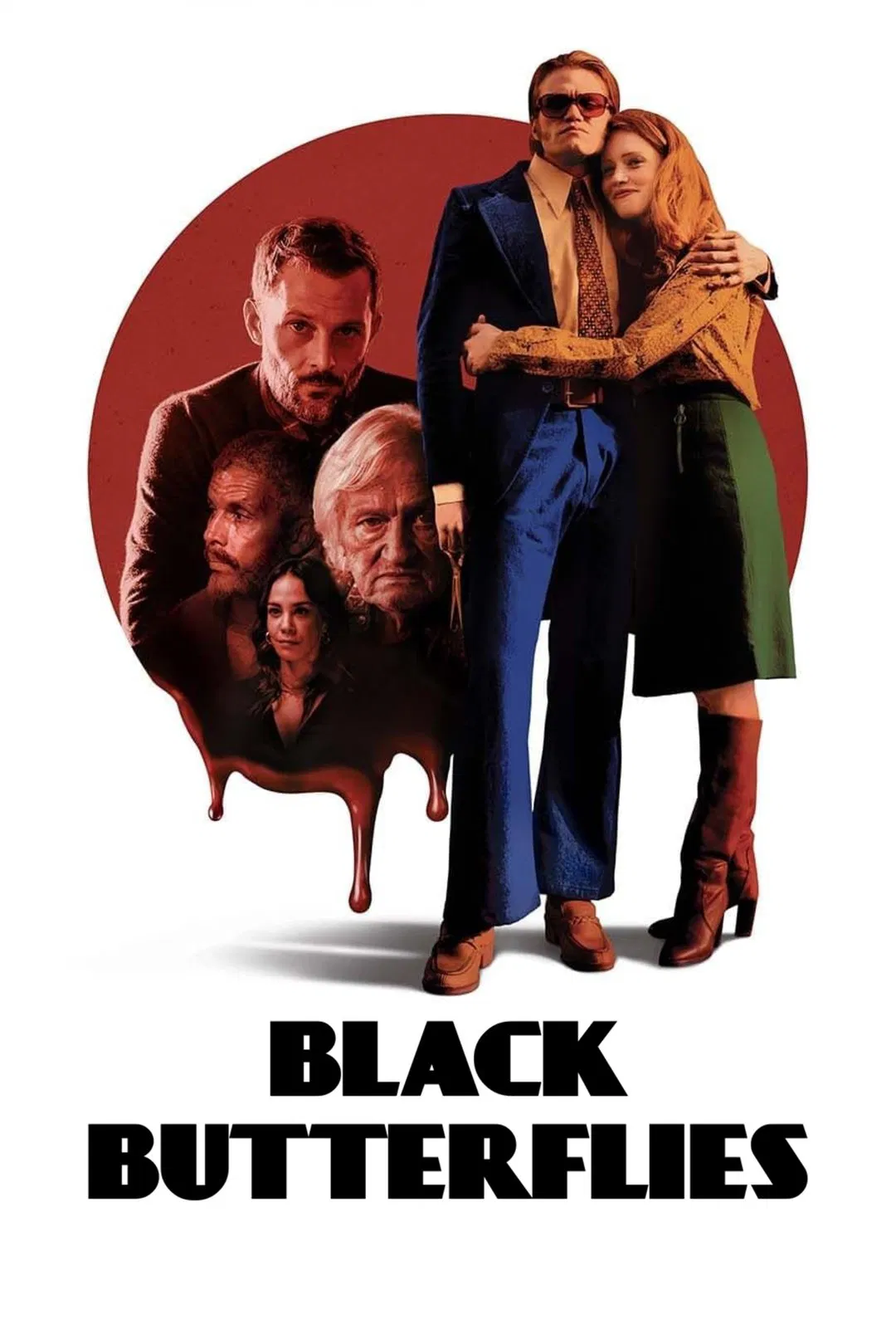 Poster chính thức của phim Phim Hình Sự, Phim Tâm Lý "Bươm Bướm Đen" (Black Butterflies - 2022), với sự tham gia của diễn viên Nicolas Duvauchelle và Niels Arestrup.