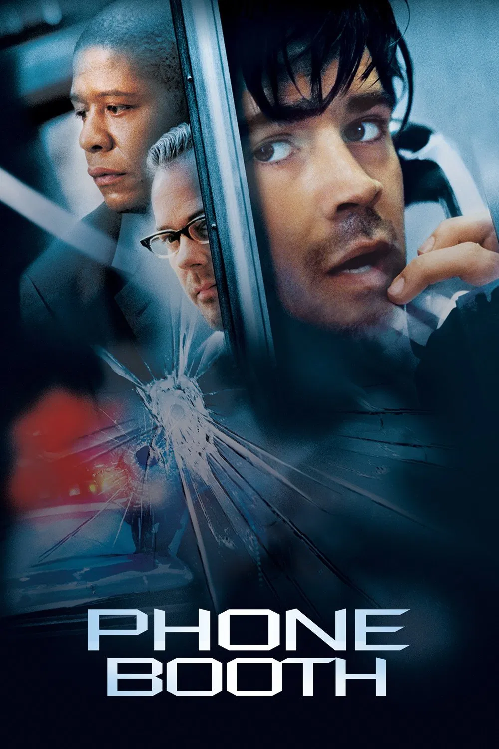 Poster chính thức của phim Phim Giật Gân, Phim Hình Sự "Buồng Điện Thoại" (Phone Booth - 2003), với sự tham gia của diễn viên Colin Farrell và Kiefer Sutherland.