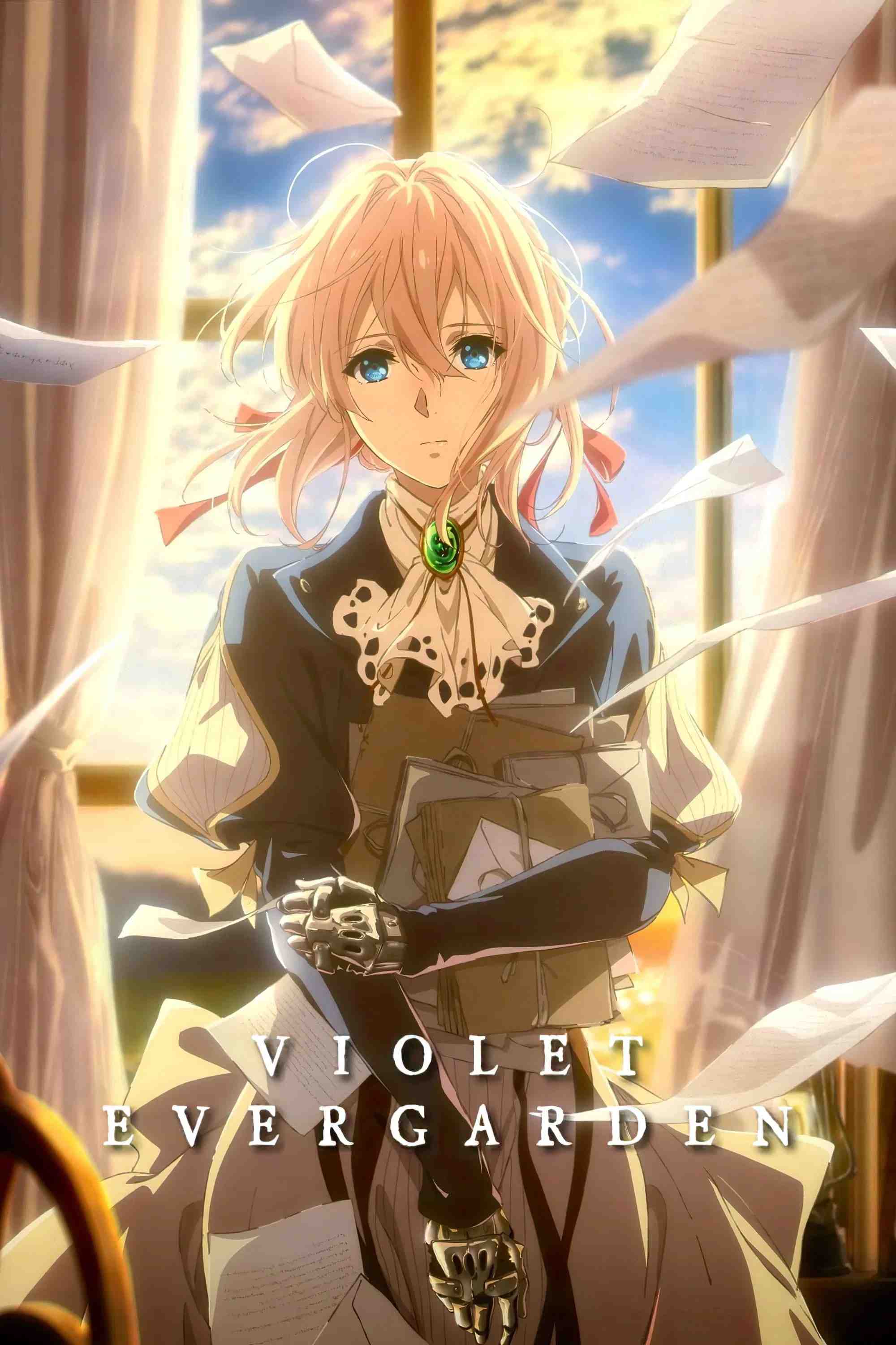Poster chính thức của phim Phim Hoạt Hình, Phim Tâm Lý "Búp Bê Ký Ức" (Violet Evergarden - 2018), với sự tham gia của diễn viên Yui Ishikawa và Daisuke Namikawa.