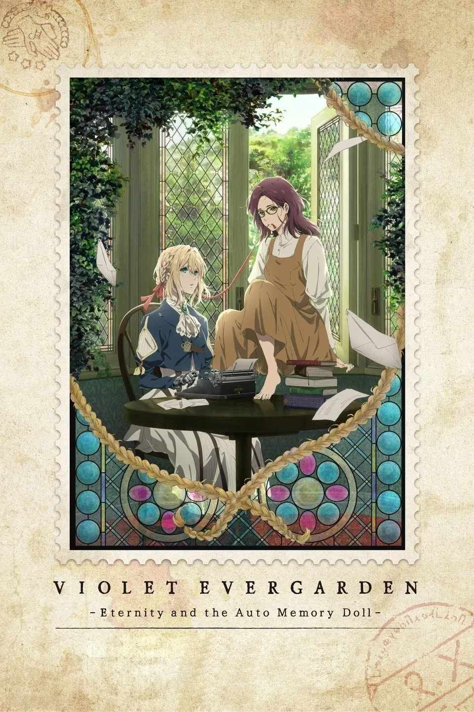 Poster chính thức của phim Phim Tâm Lý, Phim Giả Tượng "Búp Bê Ký Ức: Violet Evergarden" (Violet Evergarden: Eternity and the Auto Memory Doll - 2019), với sự tham gia của diễn viên Yui Ishikawa và Minako Kotobuki.