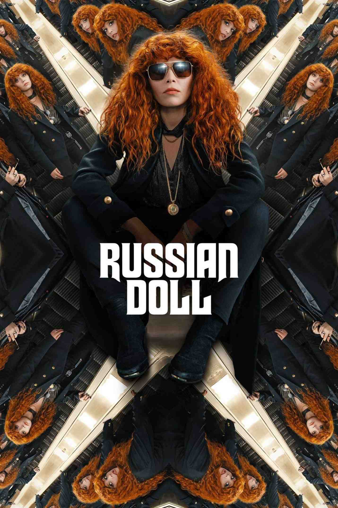 Poster chính thức của phim Phim Hài, Phim Tâm Lý "Búp bê Nga (Phần 1)" (Russian Doll - 2019), với sự tham gia của diễn viên Natasha Lyonne và Charlie Barnett.