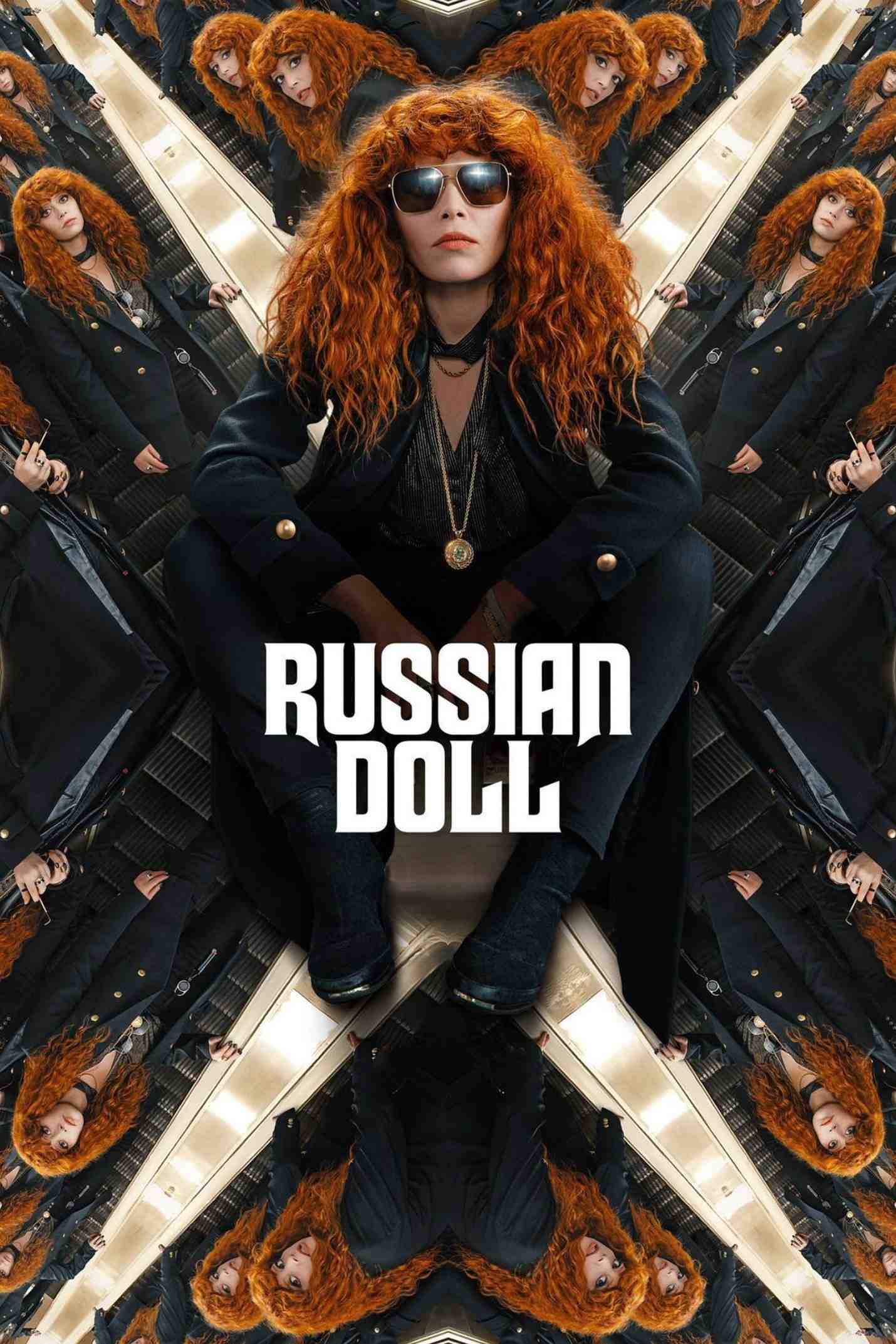 Poster chính thức của phim Phim Hài, Phim Tâm Lý "Búp Bê Nga (Phần 2)" (Russian Doll - 2019), với sự tham gia của diễn viên Natasha Lyonne và Charlie Barnett.