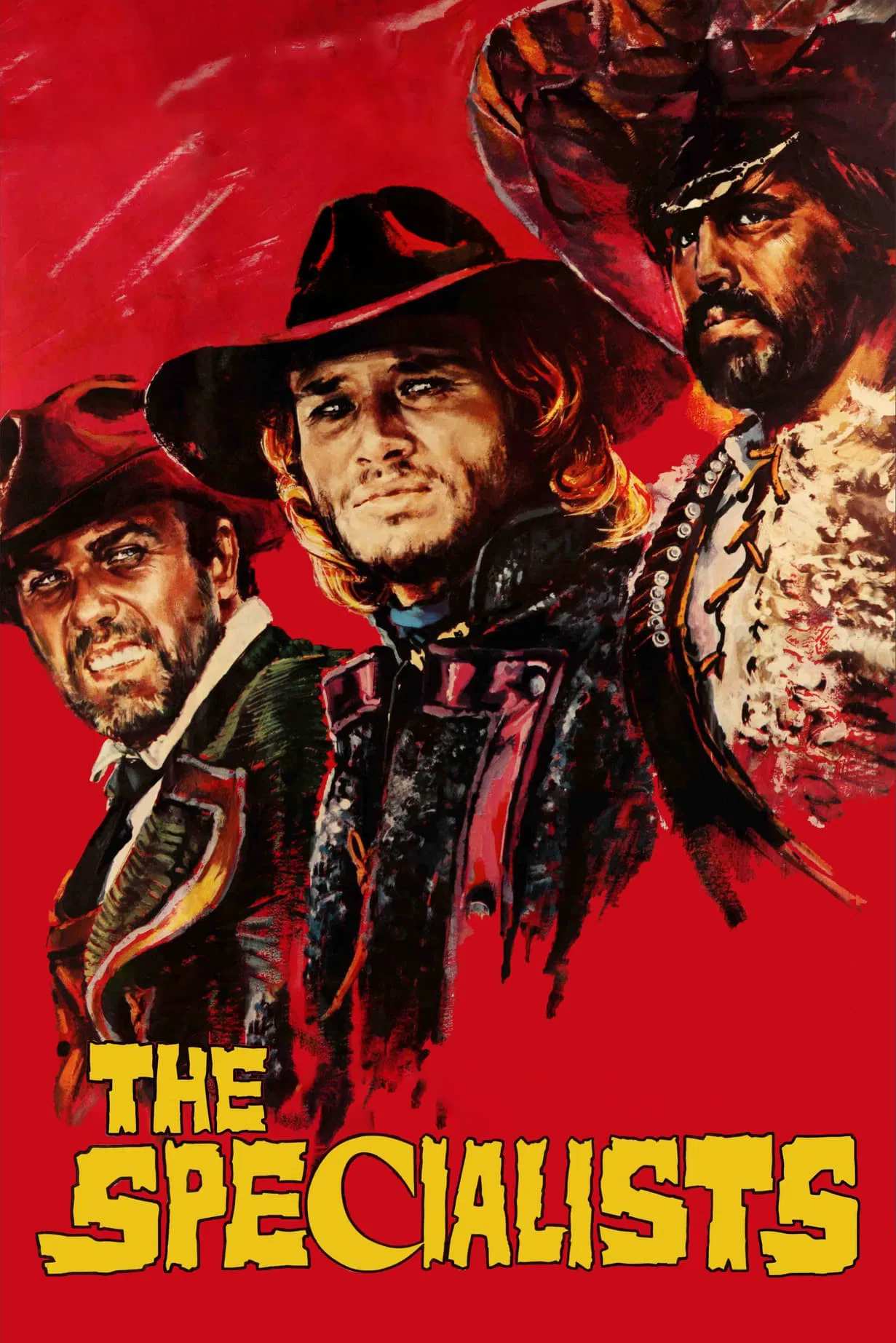 Poster chính thức của phim Phim Miền Tây "Các chuyên gia" (The Specialists - 1969), với sự tham gia của diễn viên Johnny Hallyday và Sylvie Fennec.