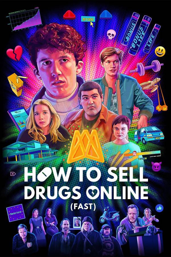 Poster chính thức của phim Phim Tâm Lý, Phim Hài "Cách buôn thuốc trên mạng (Nhanh chóng) (Phần 3)" (How to Sell Drugs Online (Fast) - 2019), với sự tham gia của diễn viên Maximilian Mundt và Danilo Kamperidis.
