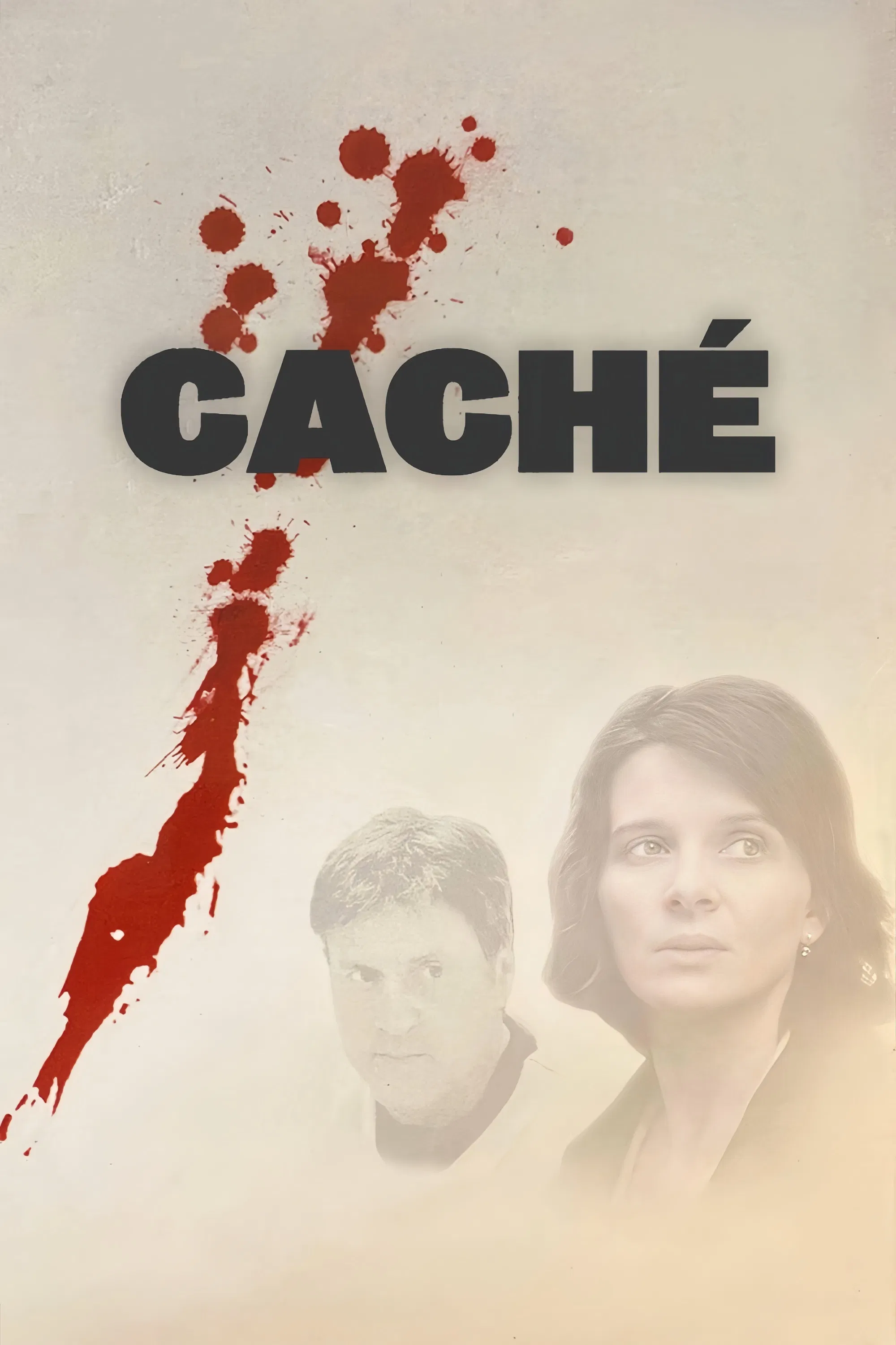Poster chính thức của phim Phim Bí Ẩn, Phim Tâm Lý "Caché" (Caché - 2005), với sự tham gia của diễn viên Daniel Auteuil và Juliette Binoche.