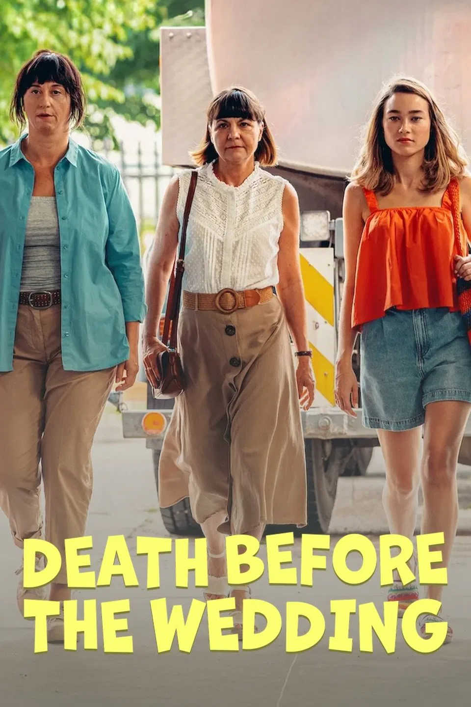 Poster chính thức của phim Phim Hài, Phim Tình Cảm "Cái Chết Trước Hôn Lễ" (Death Before the Wedding - 2025), với sự tham gia của diễn viên Agnieszka Suchora và Tomasz Karolak.