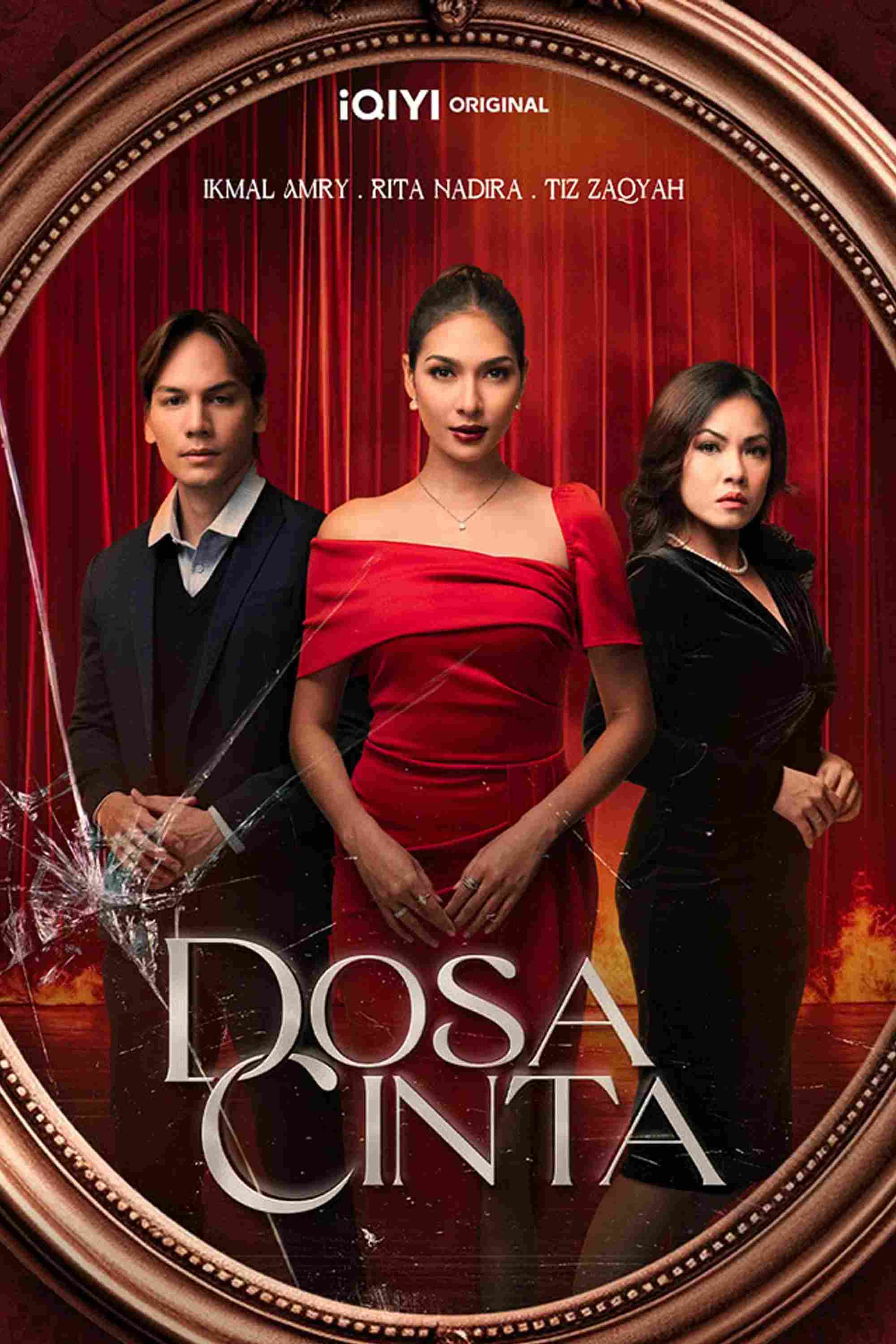 Poster chính thức của phim "Cạm Bẫy Tình Yêu" (DOSA CINTA - 2024), với sự tham gia của diễn viên Rita Nadira và Tiz Zaqyah.