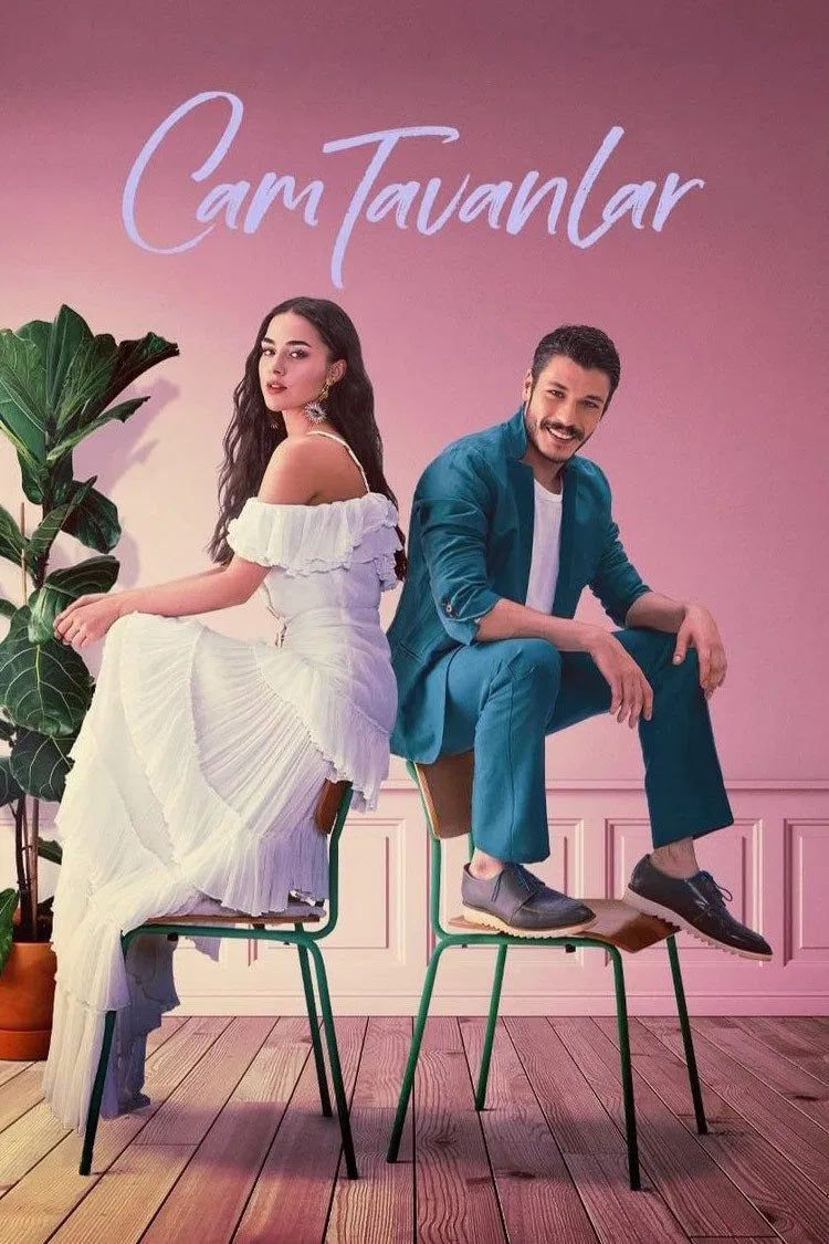 Poster chính thức của phim Phim Tâm Lý, Phim Hài "Cam Tavanlar" (Glass Ceiling - 2021), với sự tham gia của diễn viên Bensu Soral và Kubilay Aka.